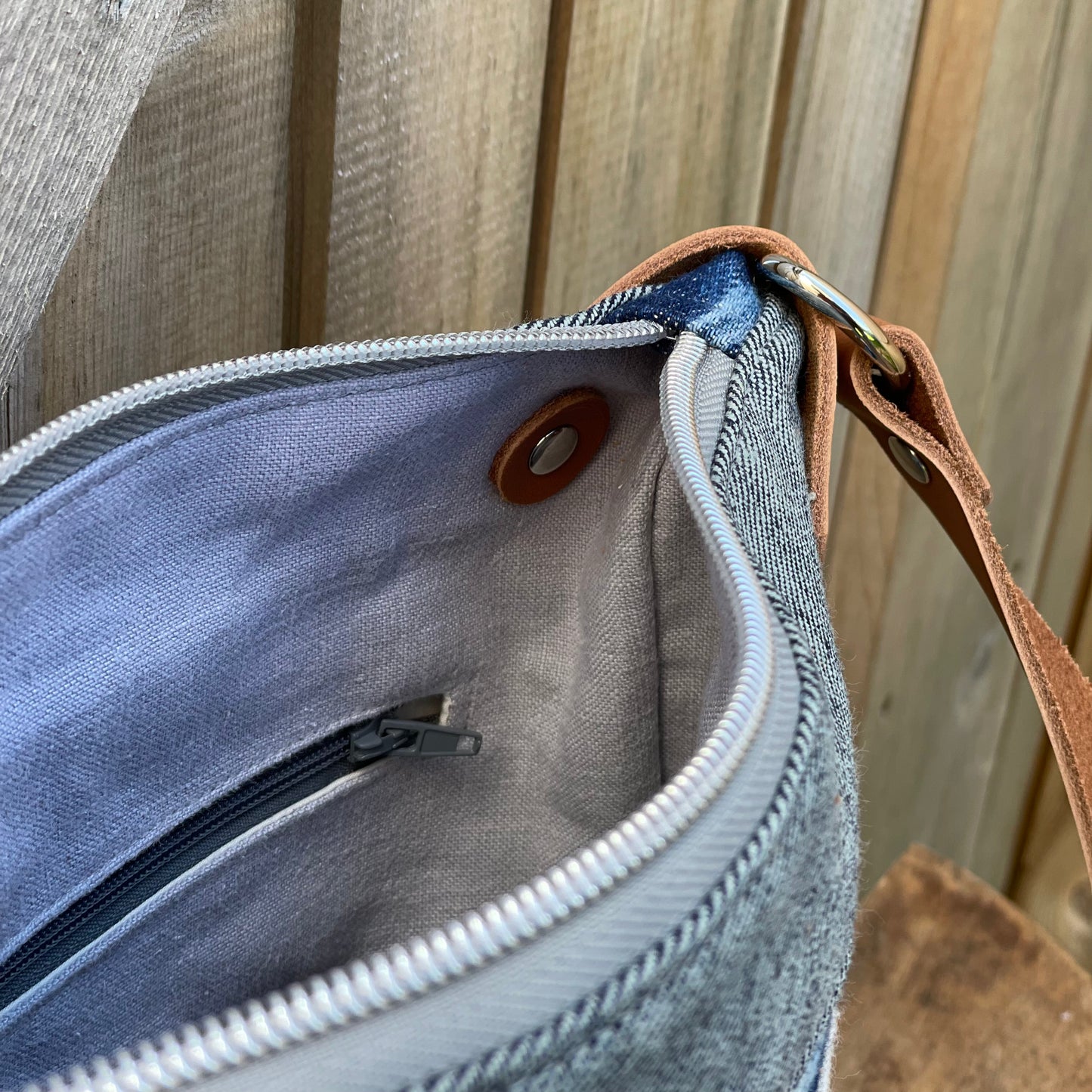 Upcycled Denim Crossbody Bag