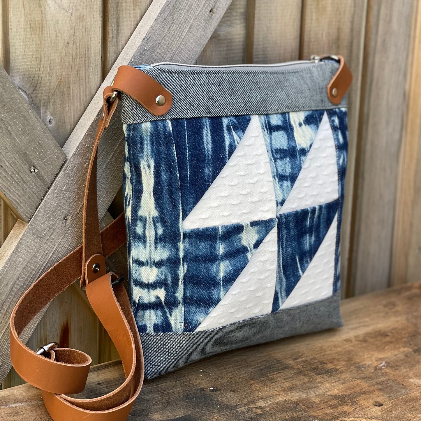 Upcycled Denim Crossbody Bag