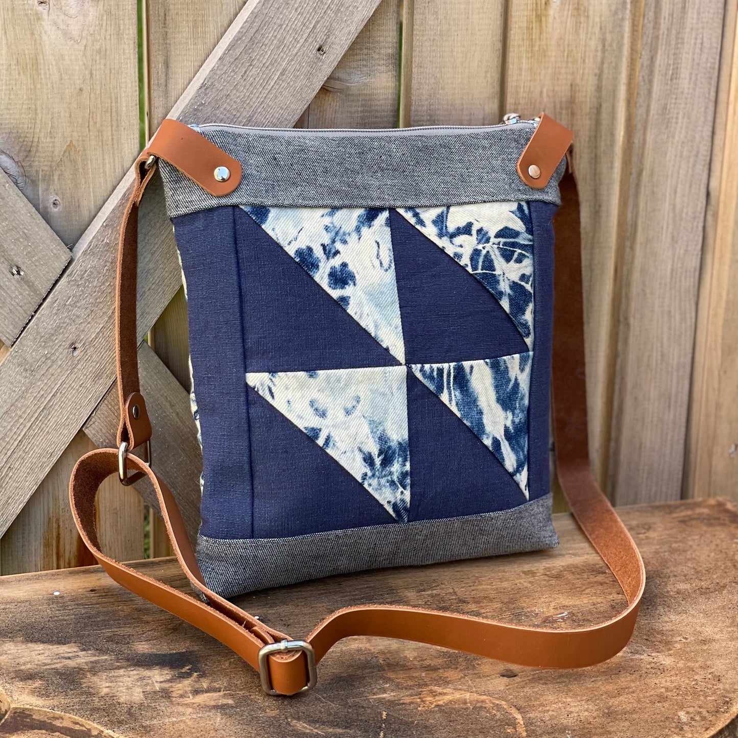 Upcycled Denim Crossbody Bag