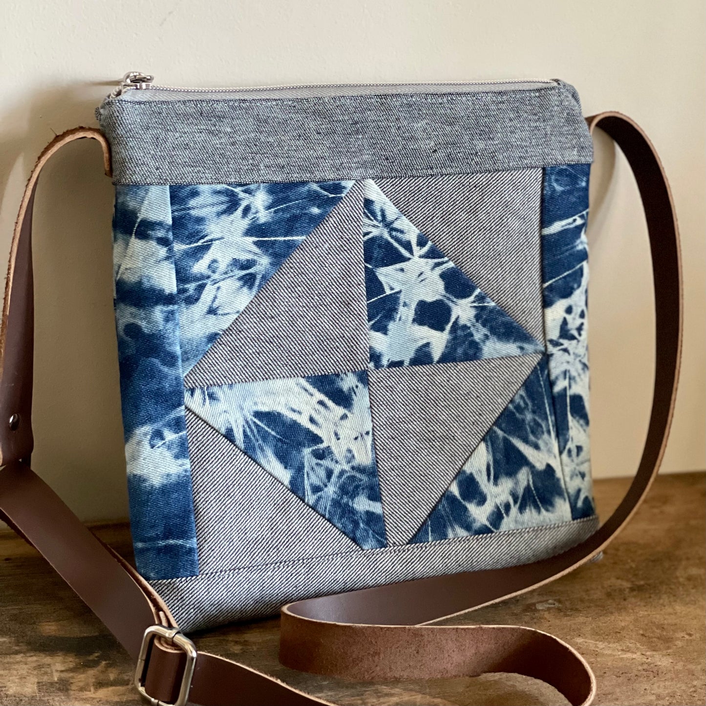 Upcycled Denim Crossbody Bag