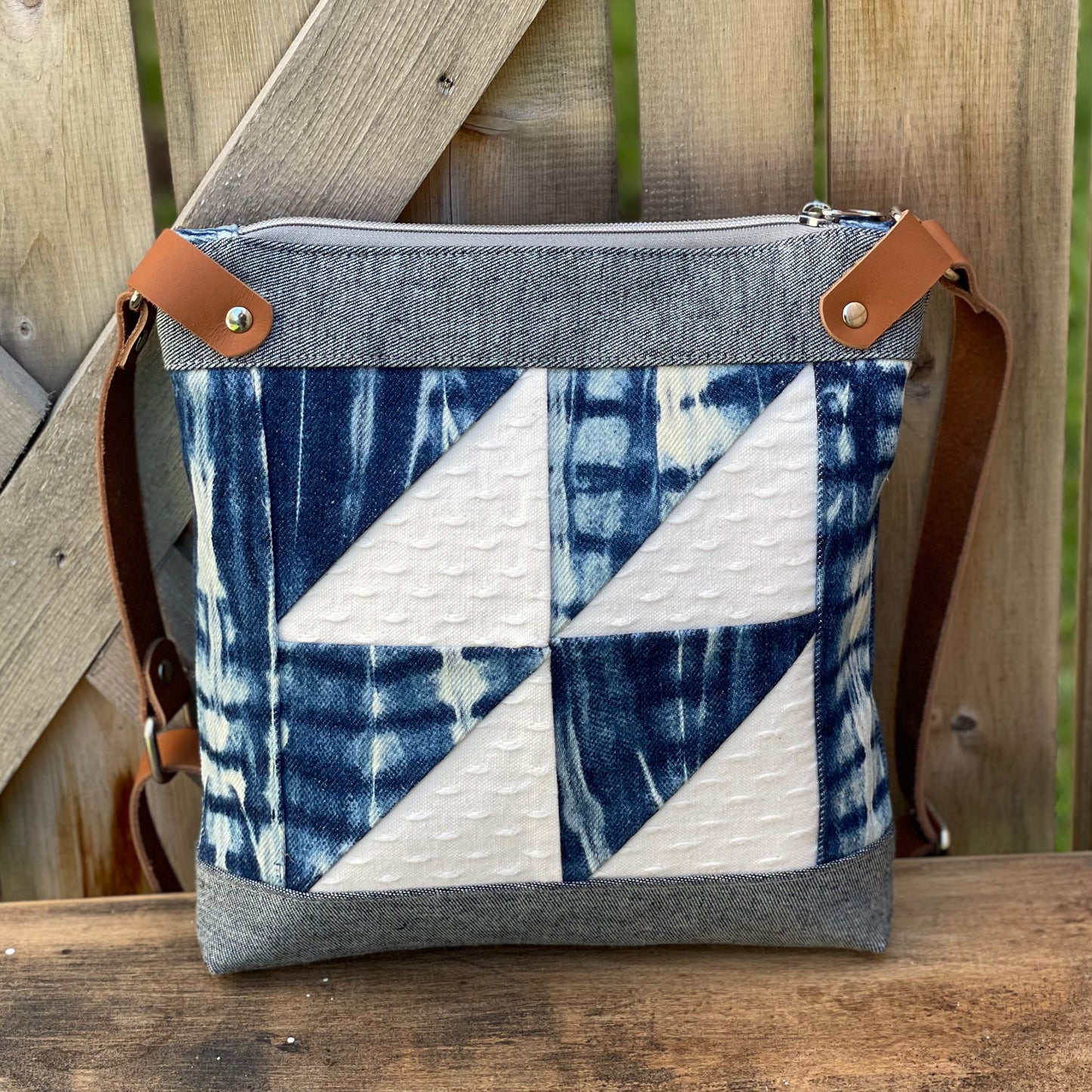 Upcycled Denim Crossbody Bag