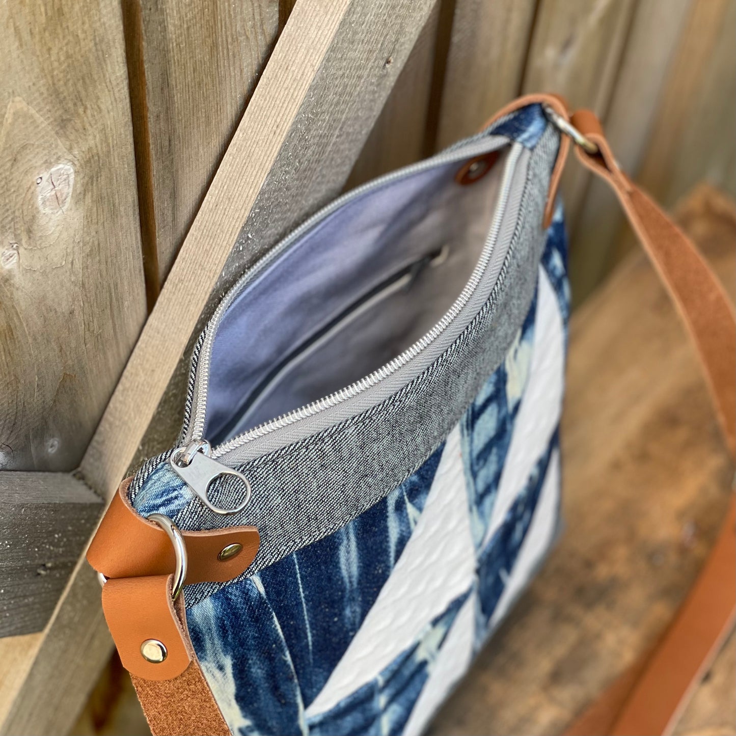 Upcycled Denim Crossbody Bag