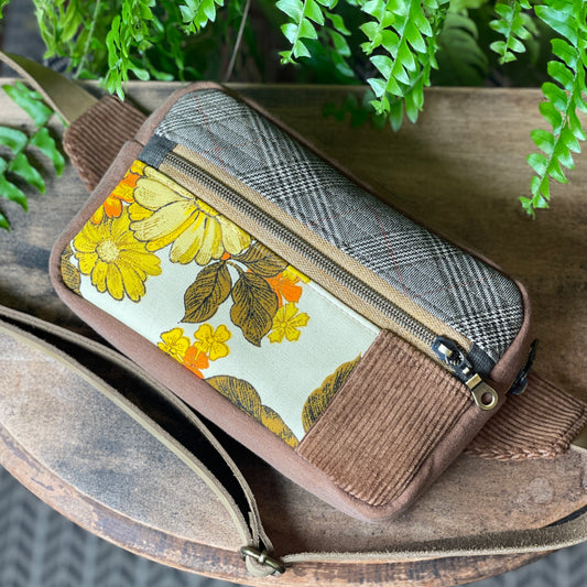 Yellow Vintage Floral and Cord Fanny Pack