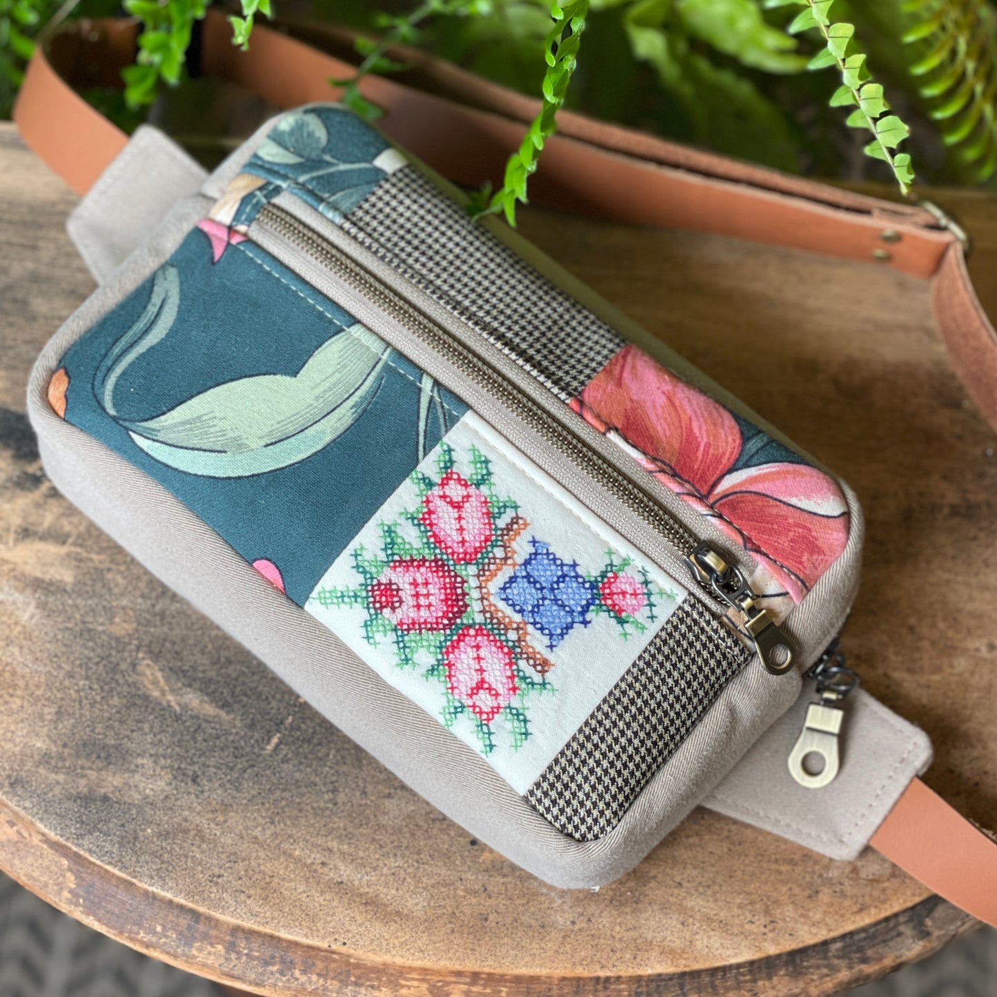 Embroidered Flowers Fanny Pack