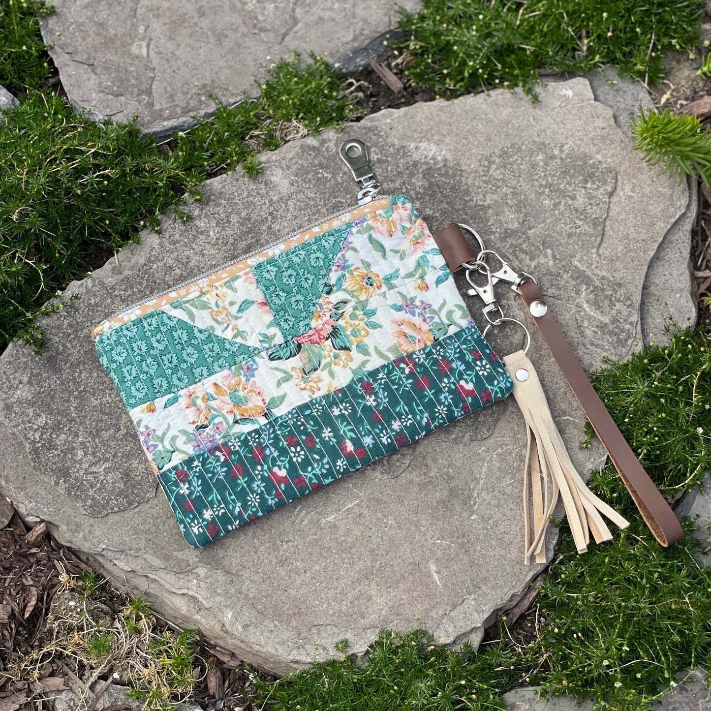Upcycled Quilt Zippered Pouch