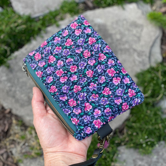 Pink & Purple Pansies Zippered Pouch