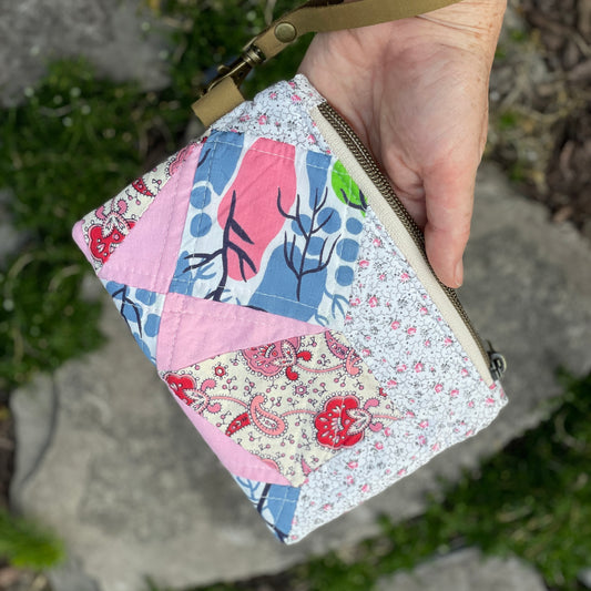 Upcycled Quilt Zippered Pouch