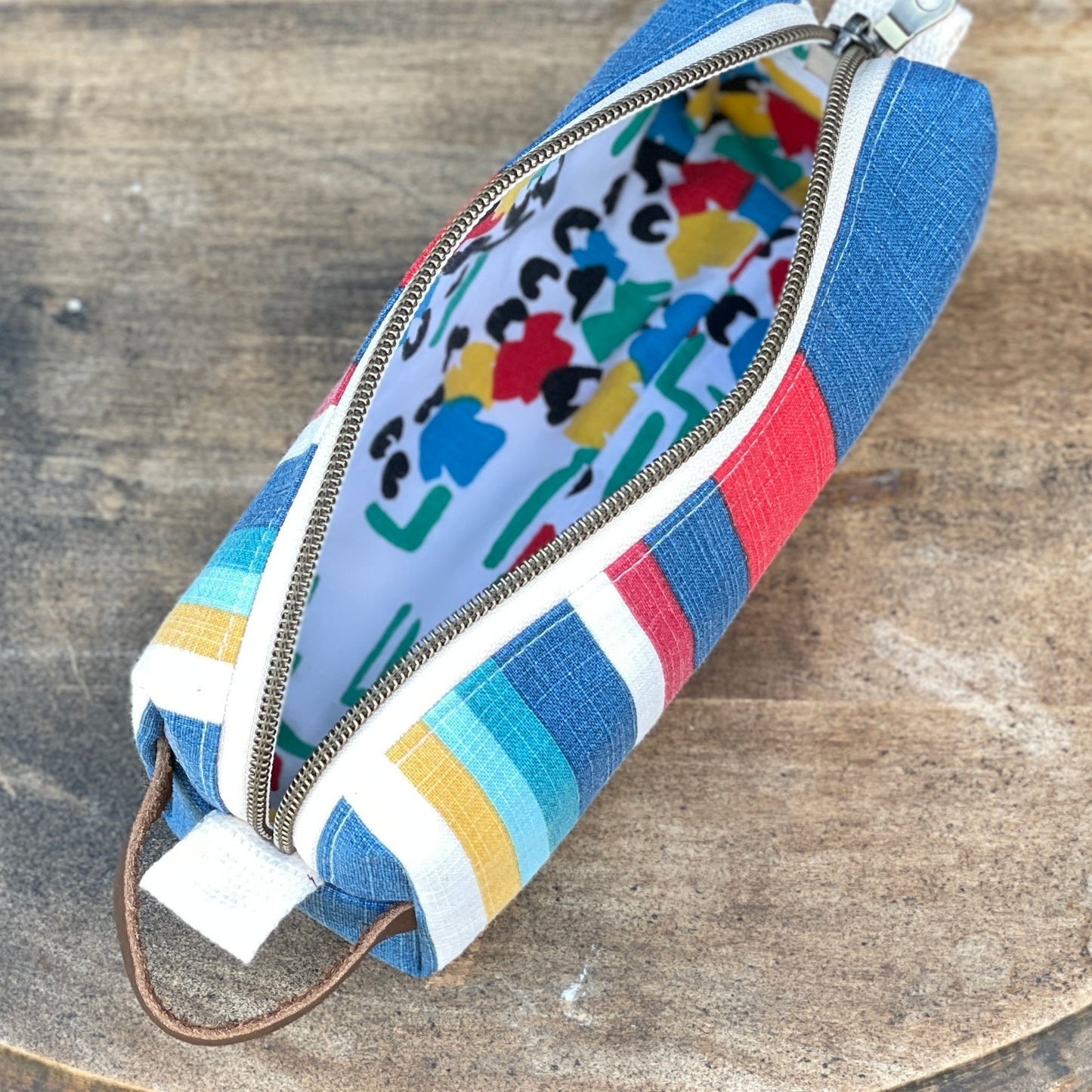 Boxy Pencil Case - Bright Stripes