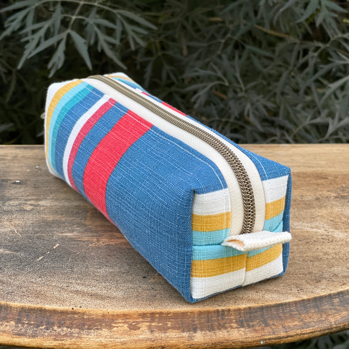 Boxy Pencil Case - Bright Stripes