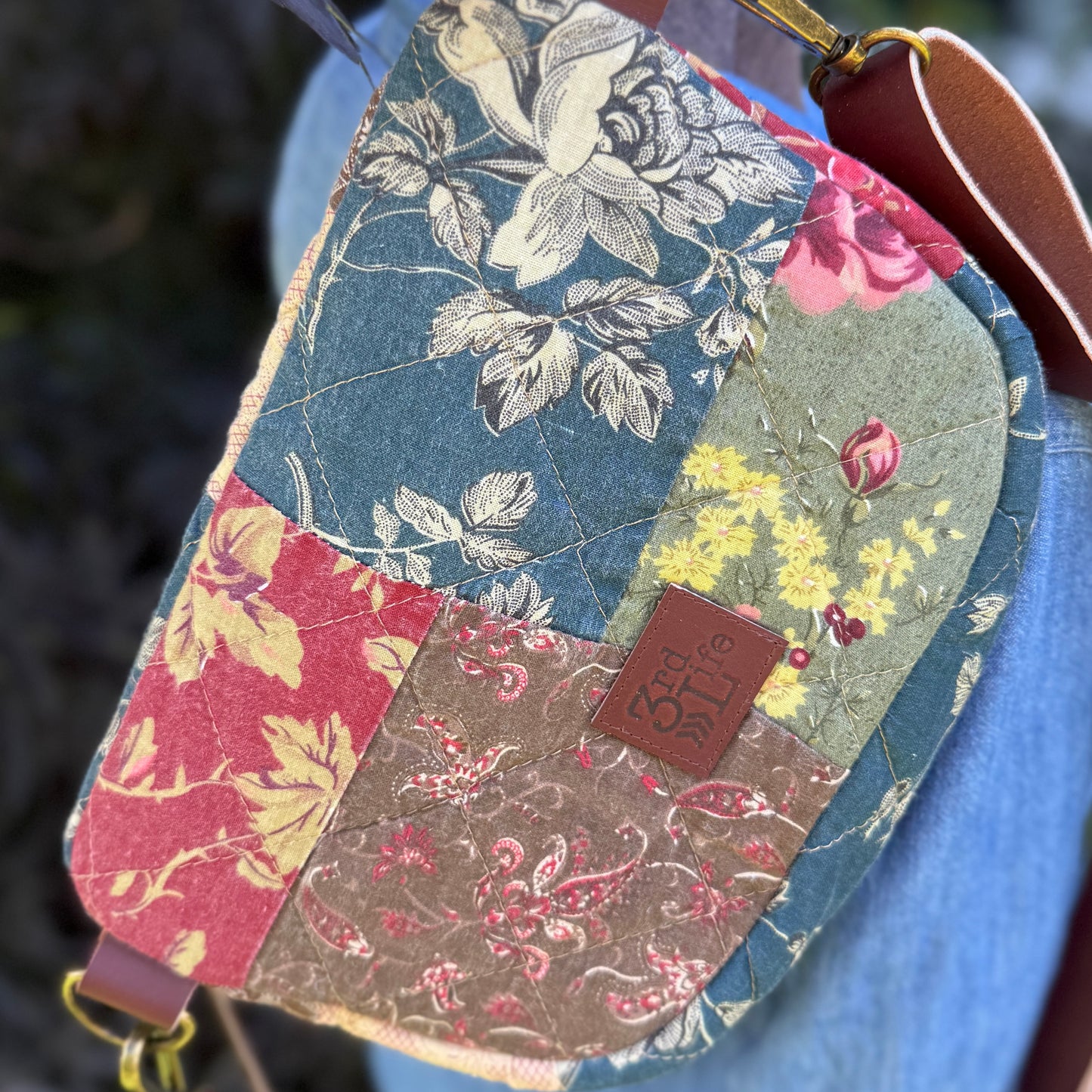 Upcycled Quilt Bag - Earthy Jewel 2