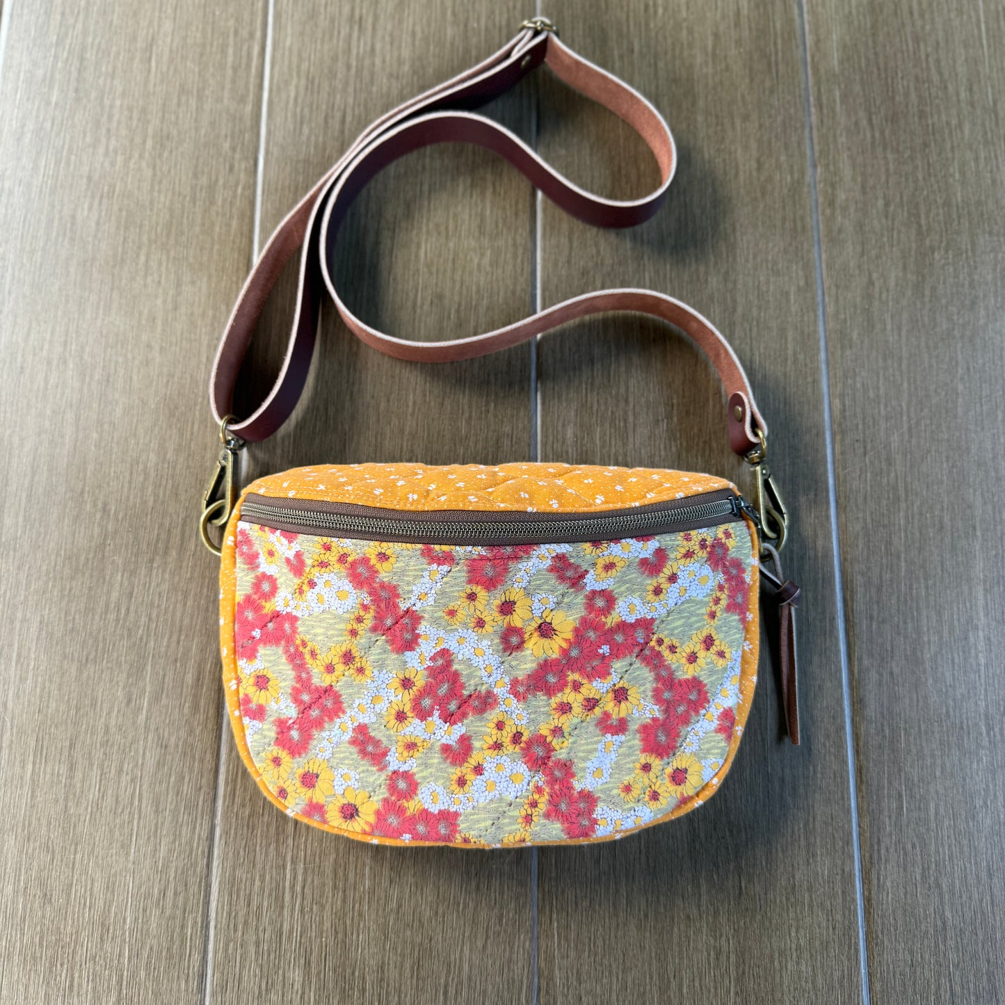 Upcycled Quilt Bag - Sunflower