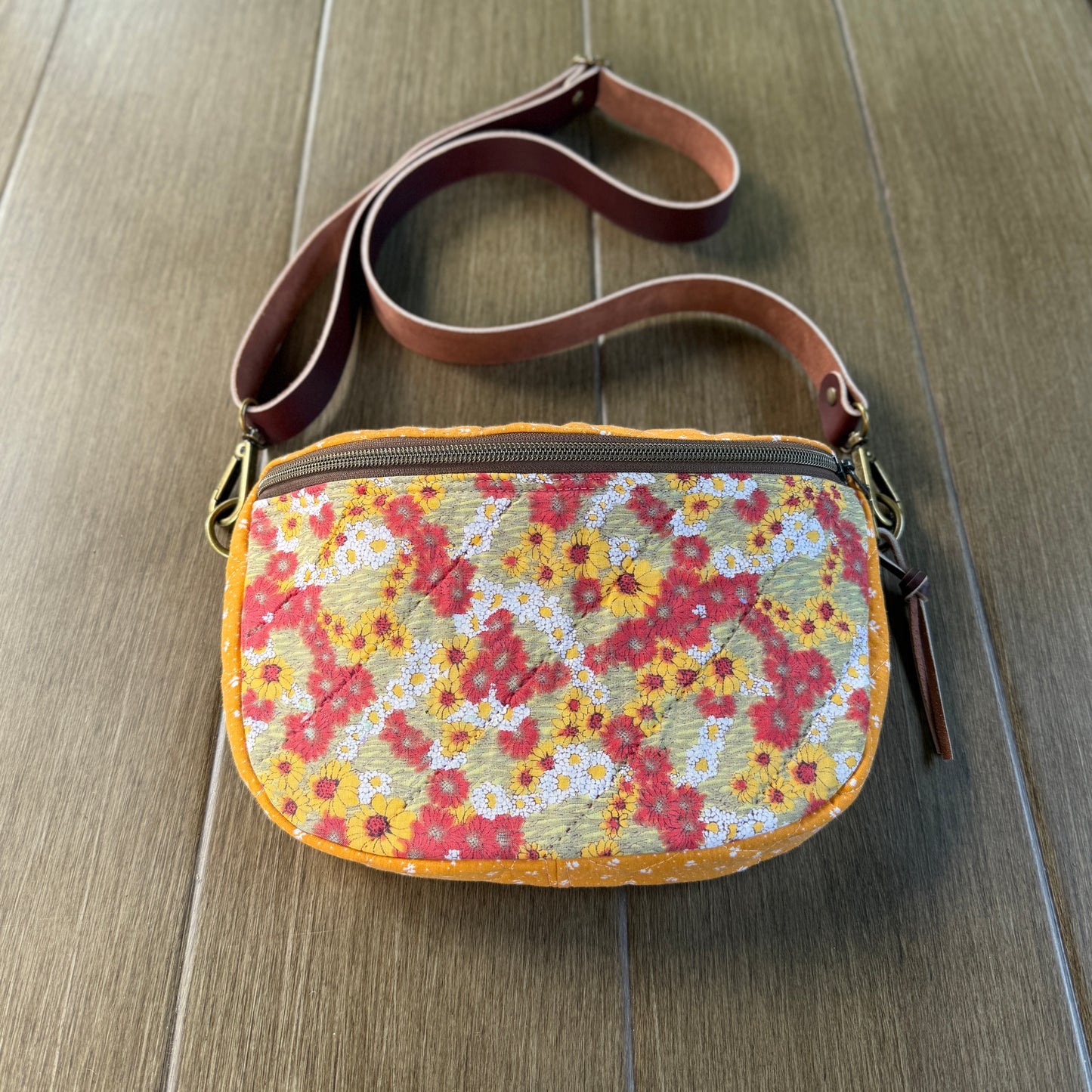Upcycled Quilt Bag - Sunflower