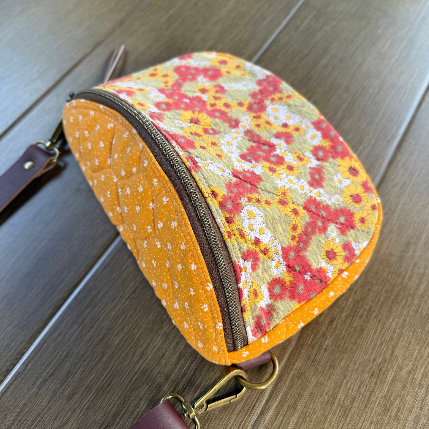 Upcycled Quilt Bag - Sunflower