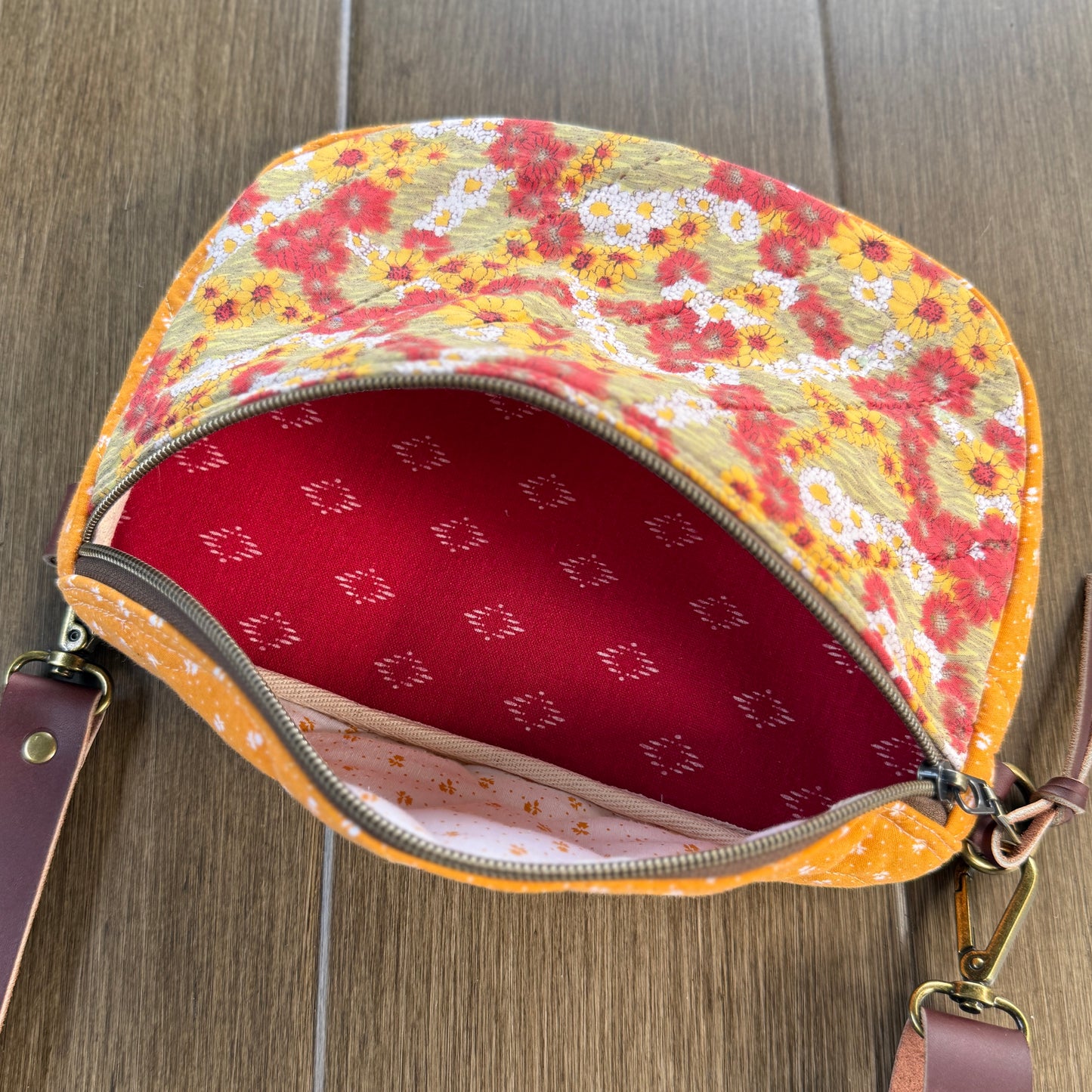 Upcycled Quilt Bag - Sunflower