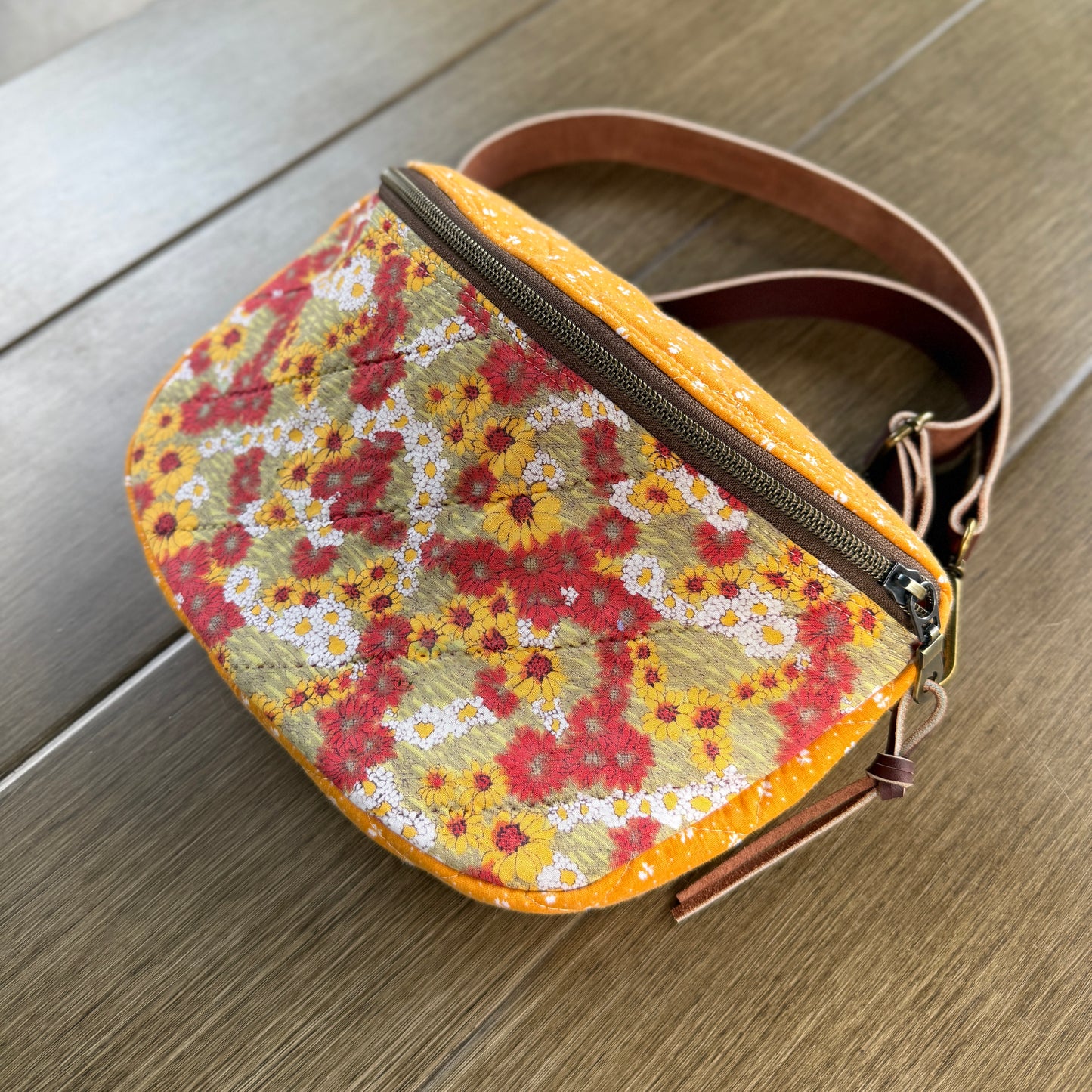 Upcycled Quilt Bag - Sunflower