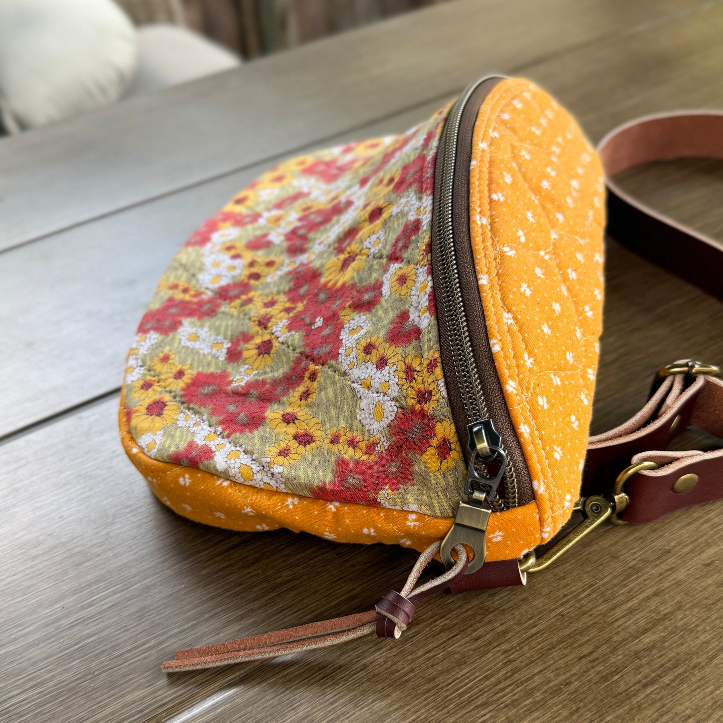 Upcycled Quilt Bag - Sunflower