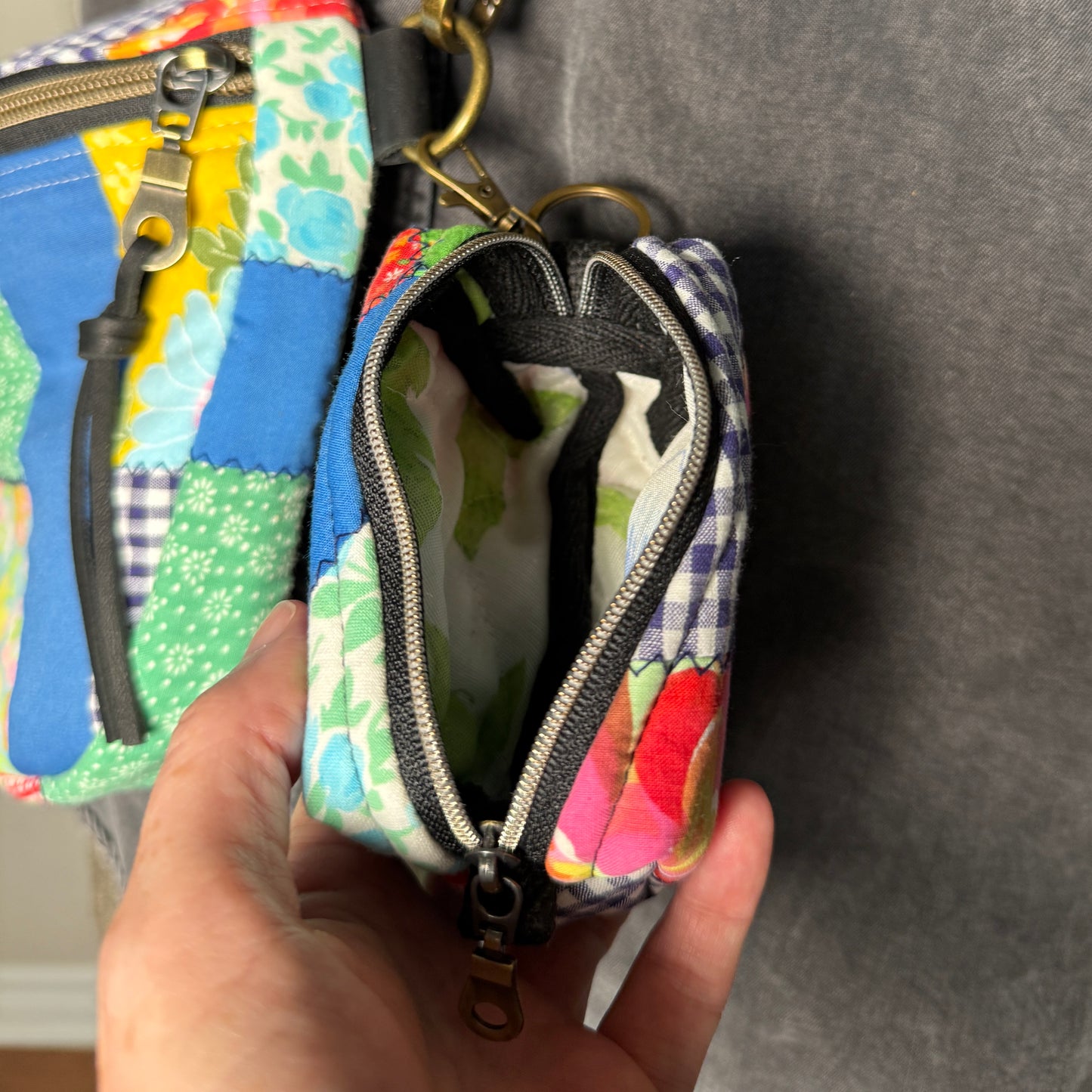 Clip on Pouch - Patchwork Picnic