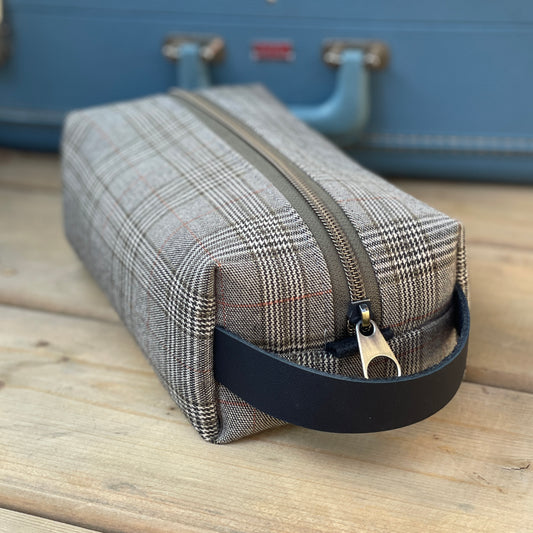 Toiletry Bag - Brown Plaid