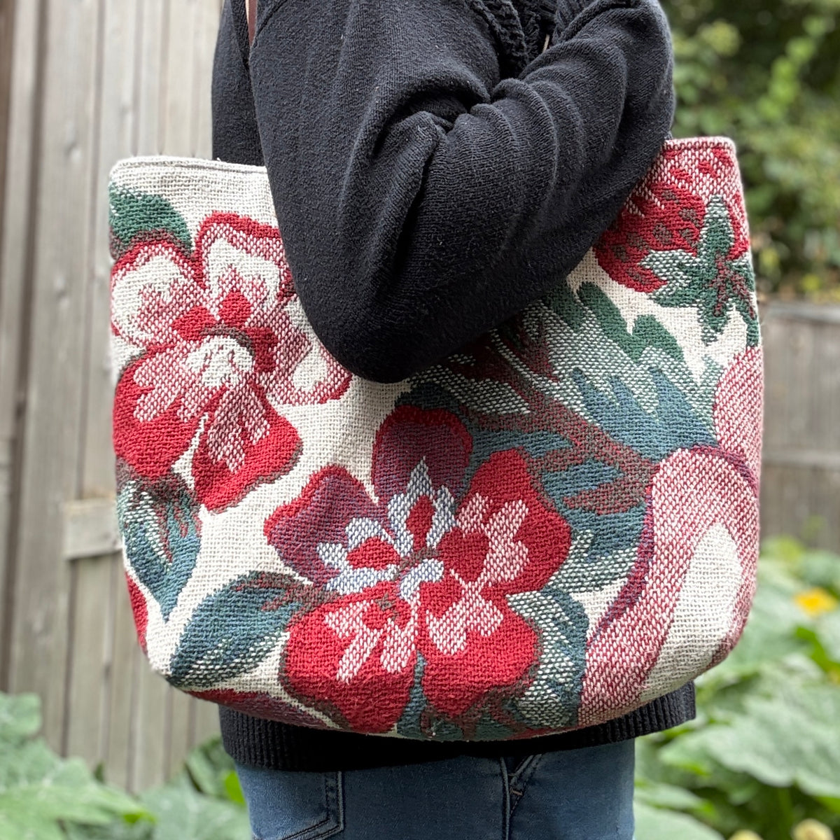 Strawberry Bloom, Tapestry Tote