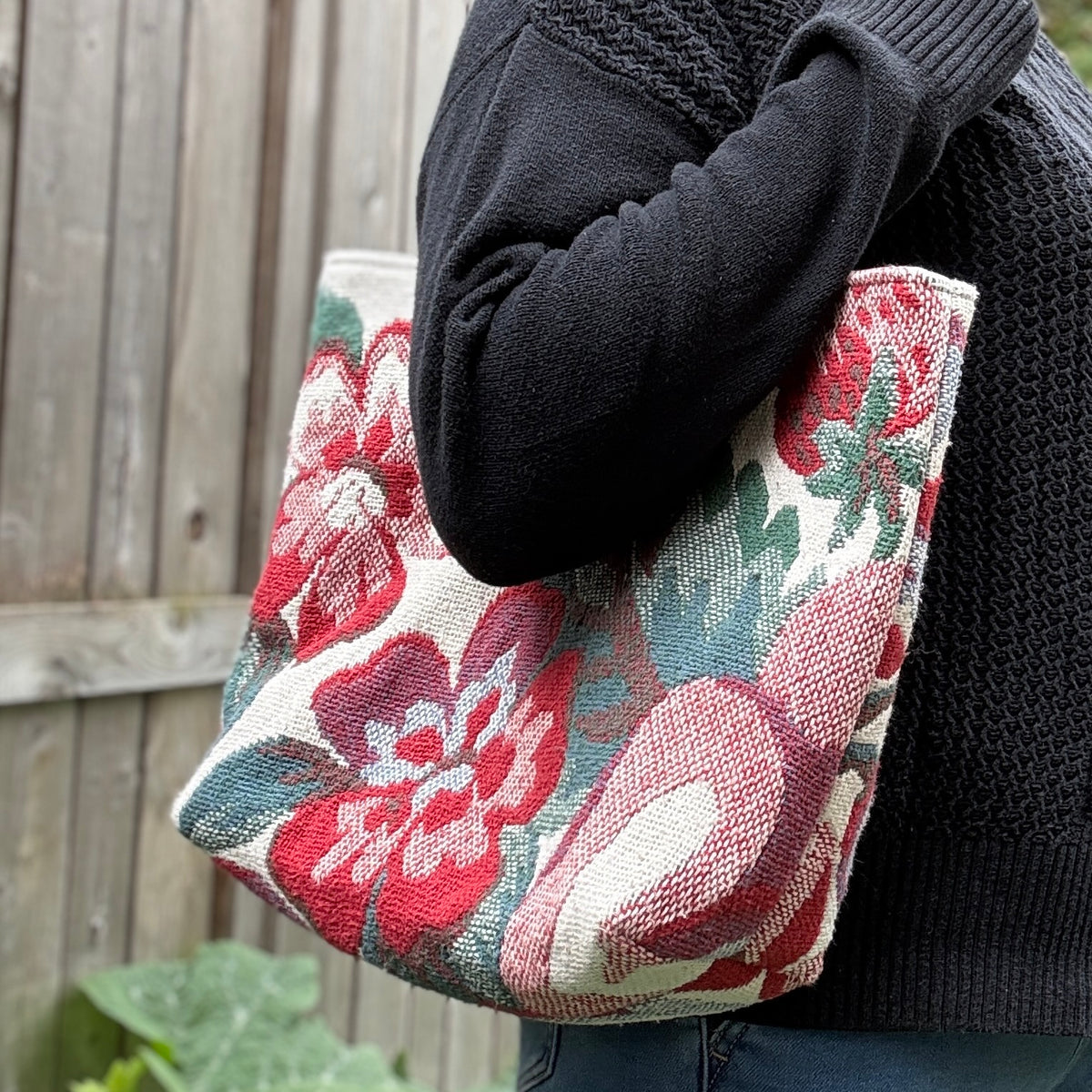 Strawberry Bloom, Tapestry Tote