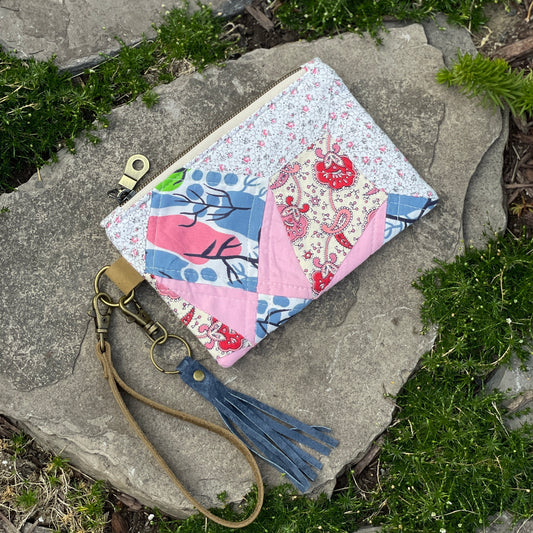 Upcycled Quilt Zippered Pouch