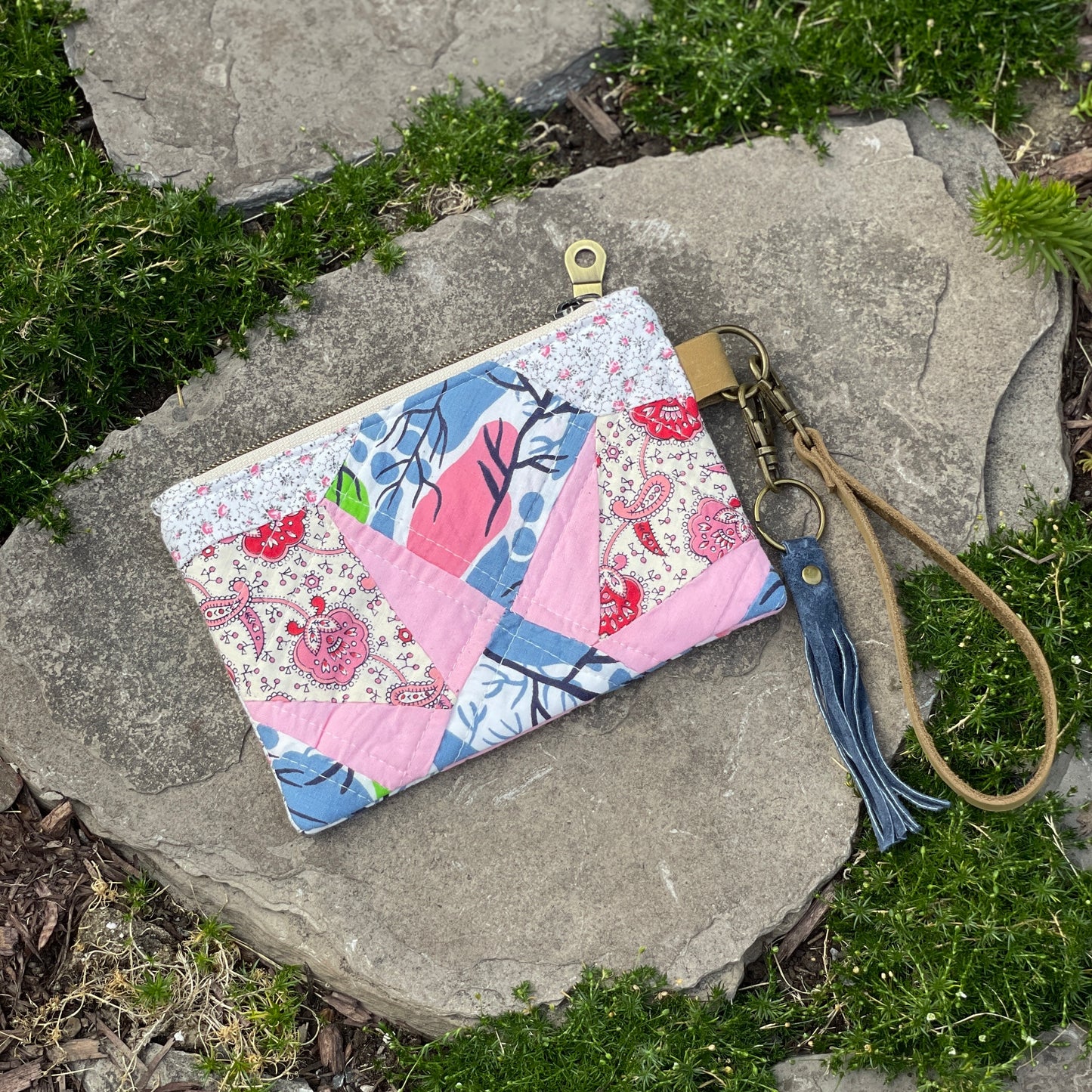 Upcycled Quilt Zippered Pouch