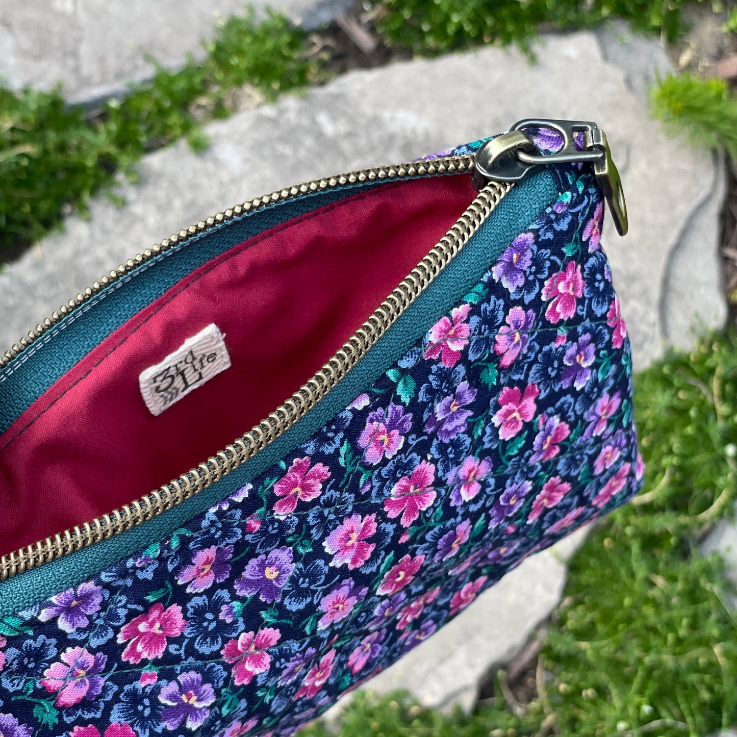Pink & Purple Pansies Zippered Pouch