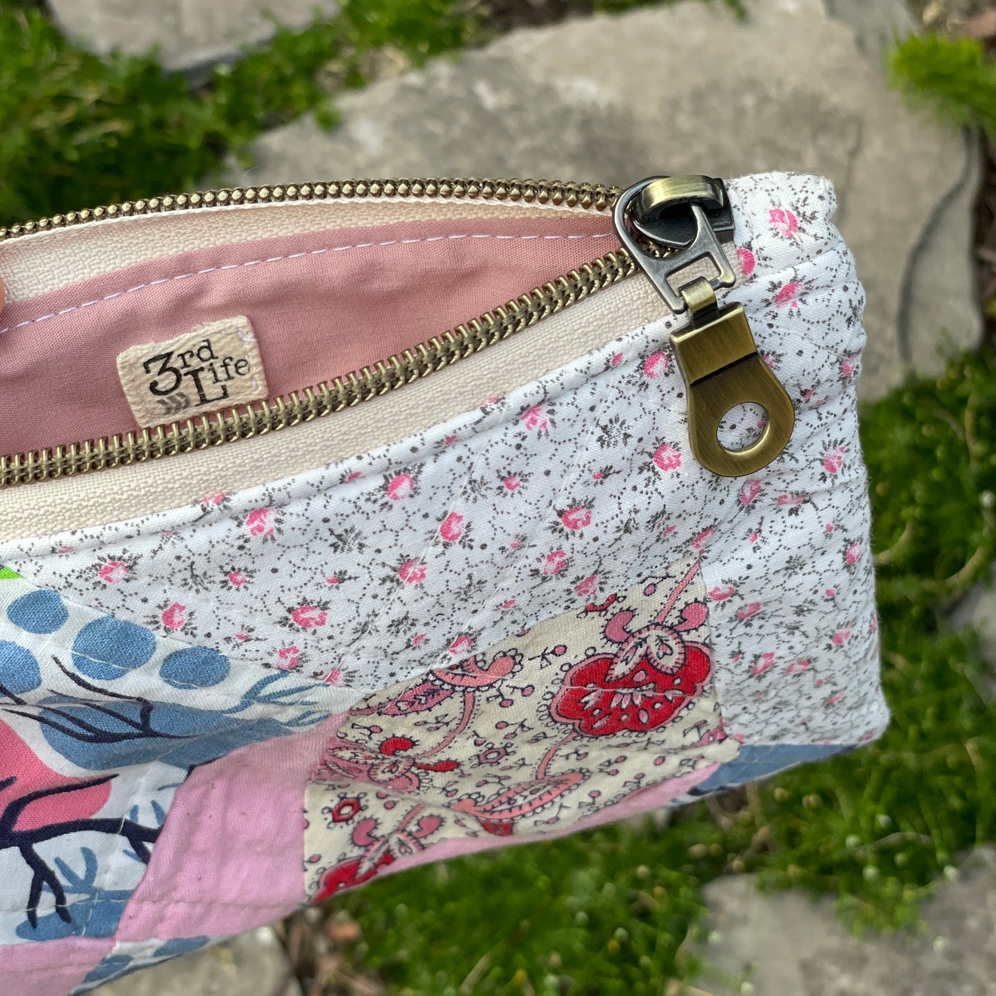 Upcycled Quilt Zippered Pouch