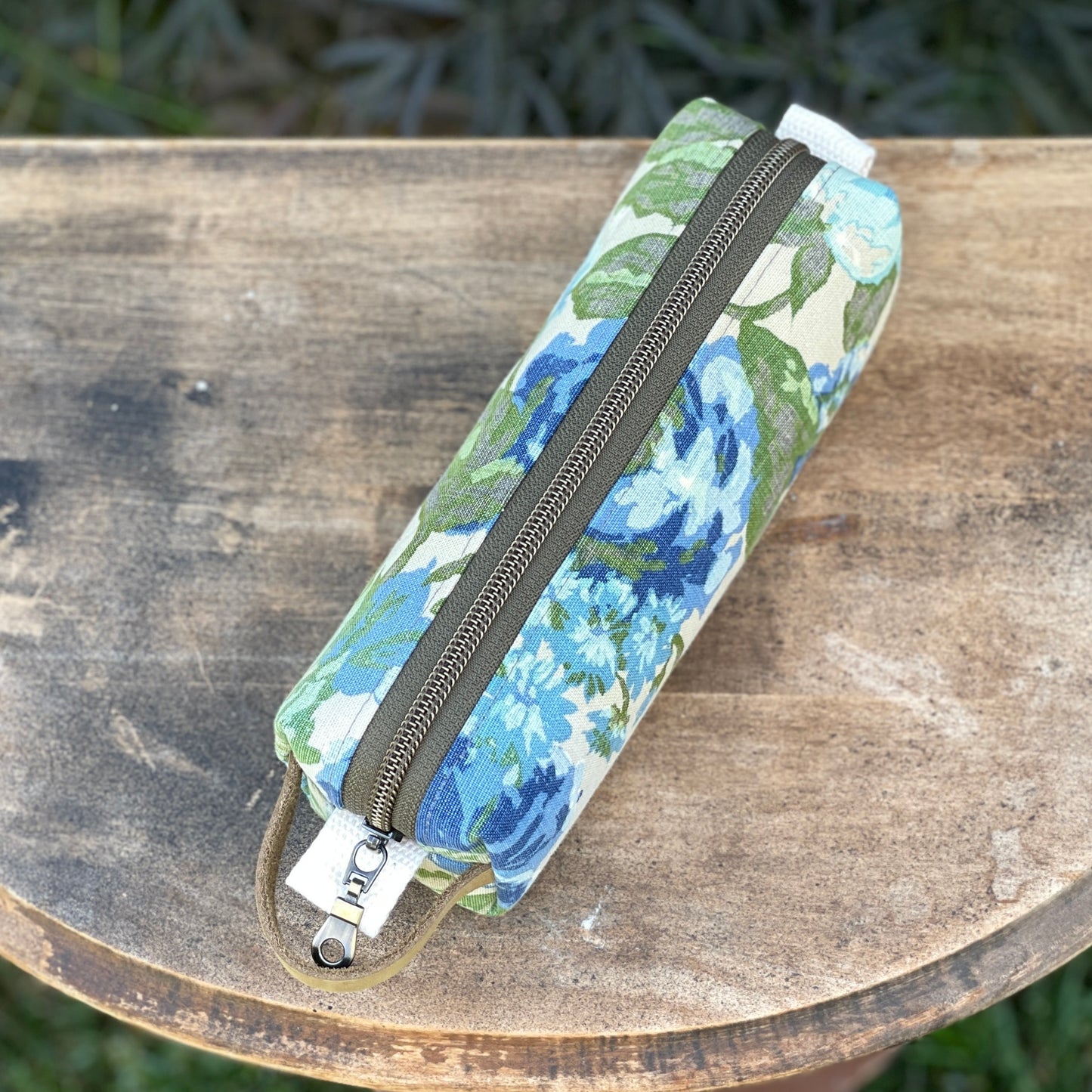 Boxy Pencil Case - Blue Flowers