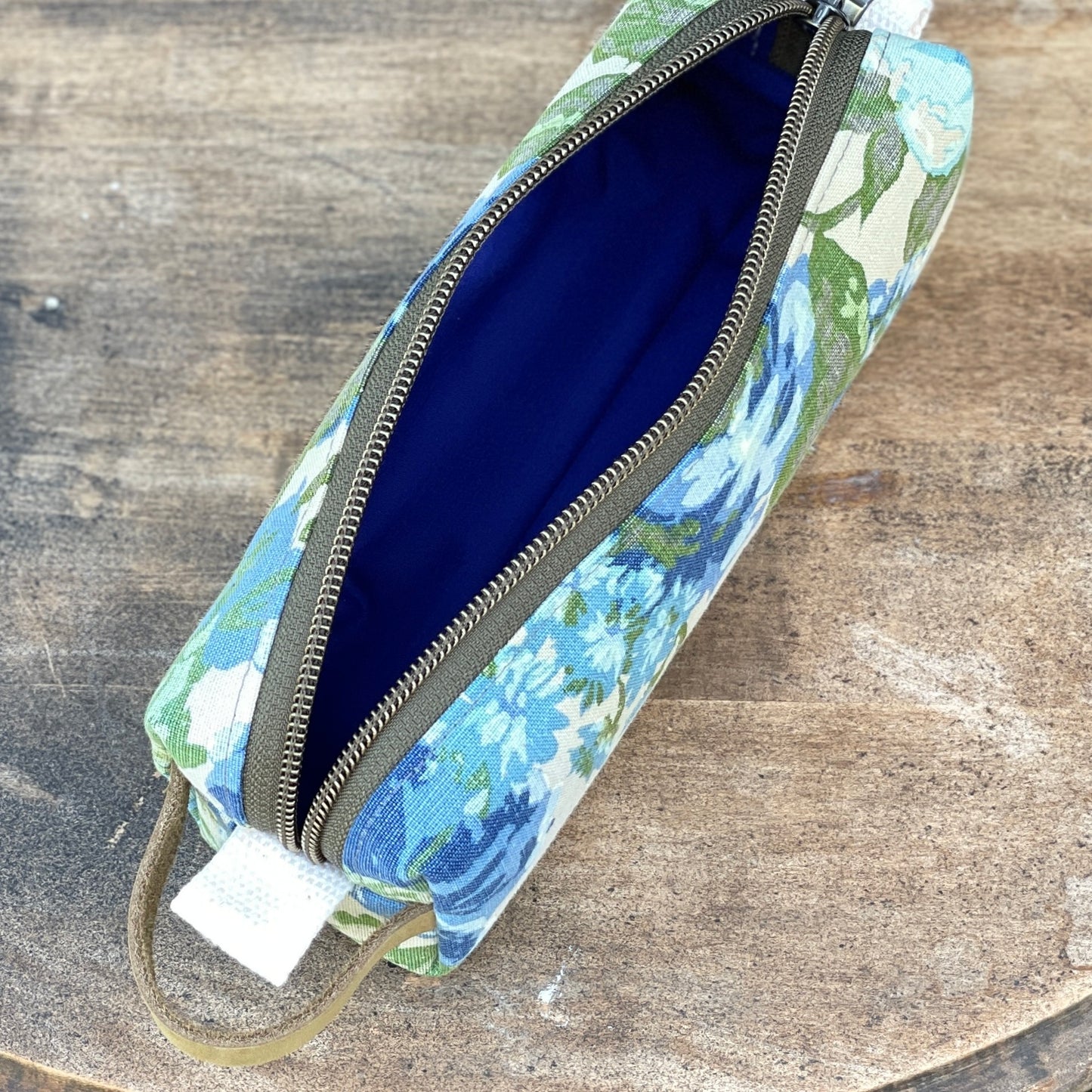 Boxy Pencil Case - Blue Flowers
