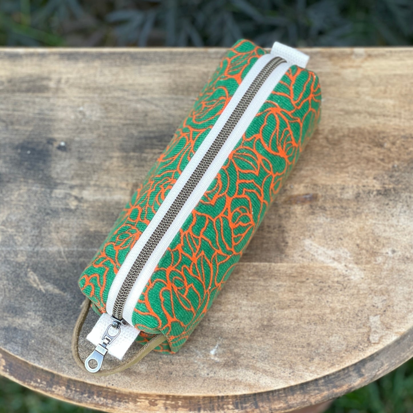 Boxy Pencil Case - Orange roses