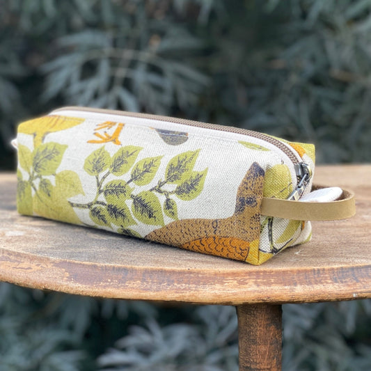 Boxy Pencil Case - Green Foliage