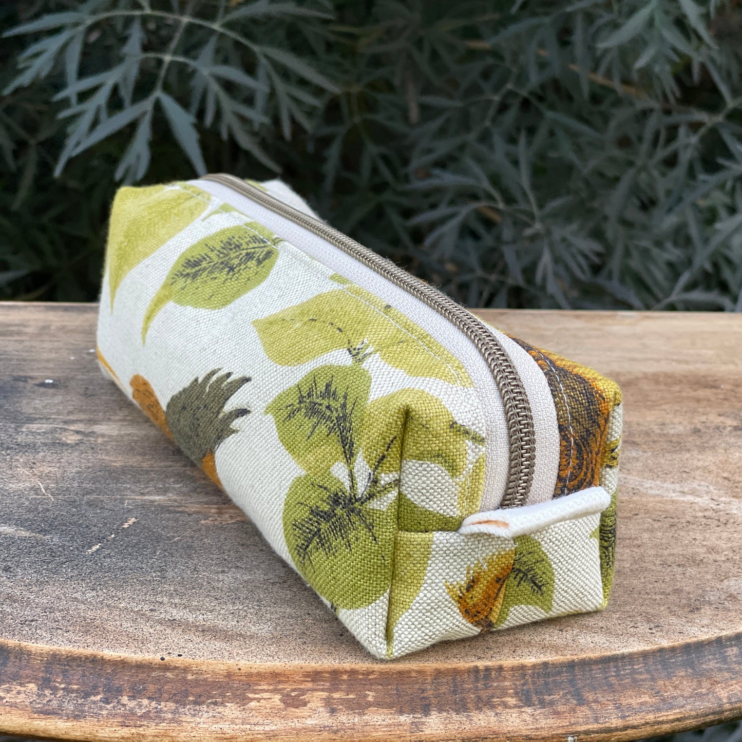 Boxy Pencil Case - Green Foliage