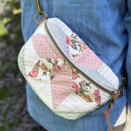 Upcycled Quilt Bag - Cotton Candy Star 1