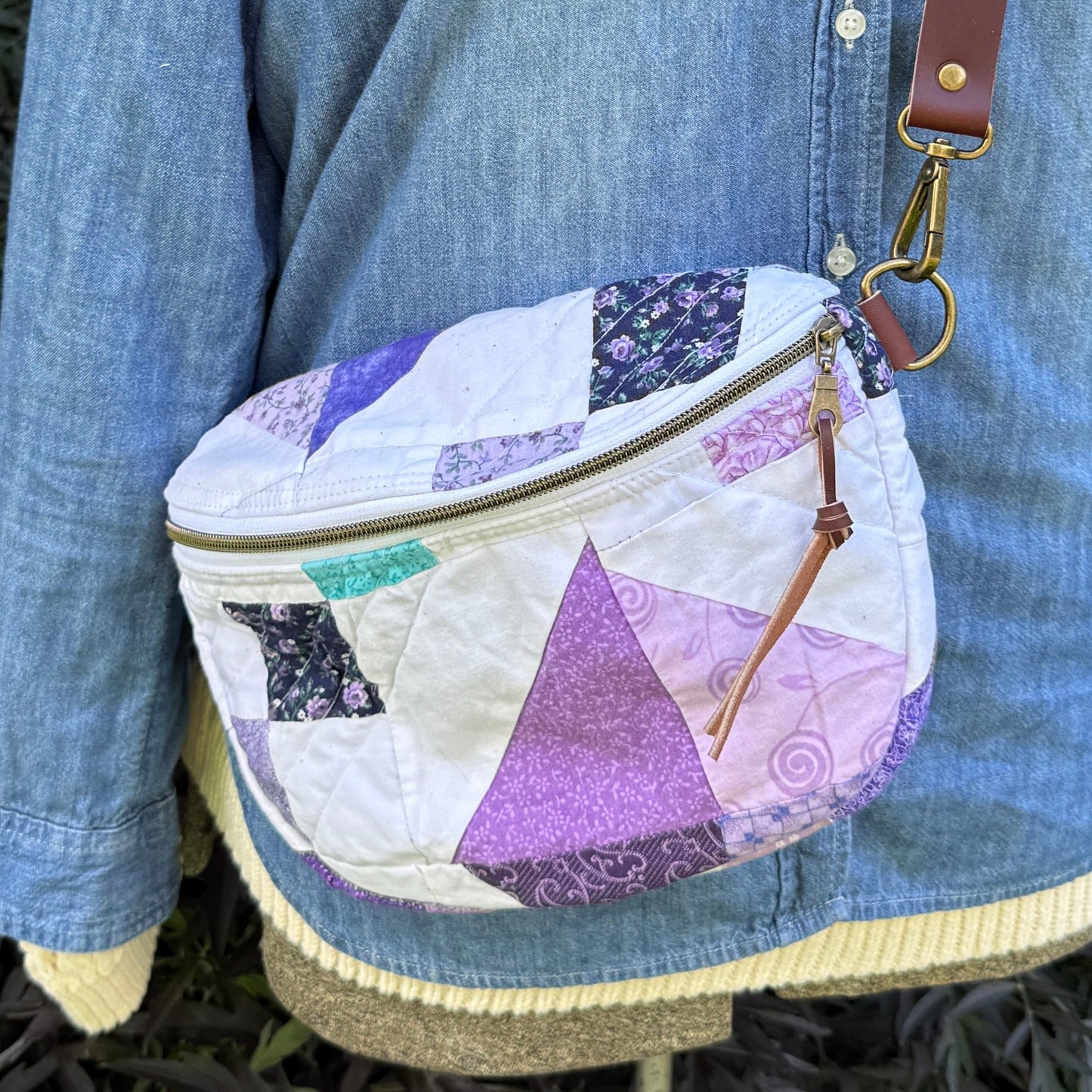Upcycled Quilt Bag - Purple Passion
