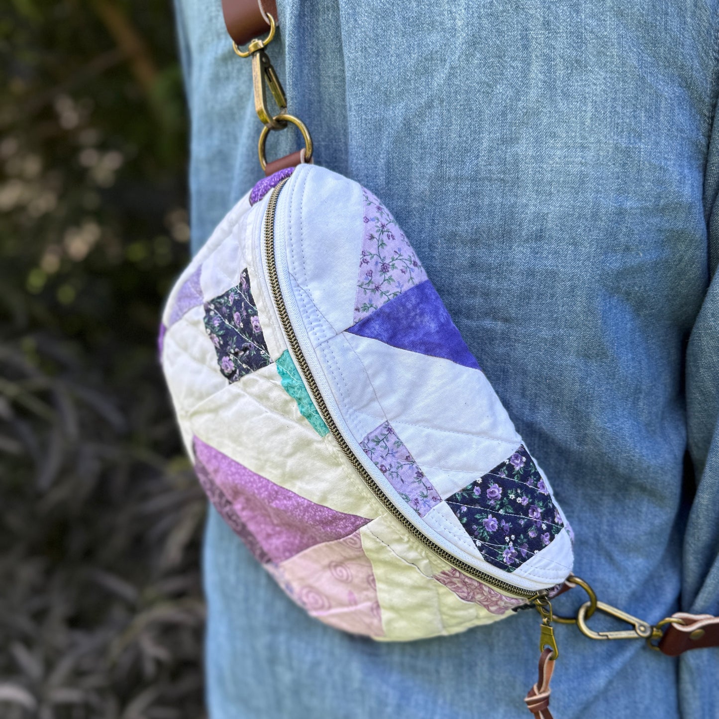 Upcycled Quilt Bag - Purple Passion
