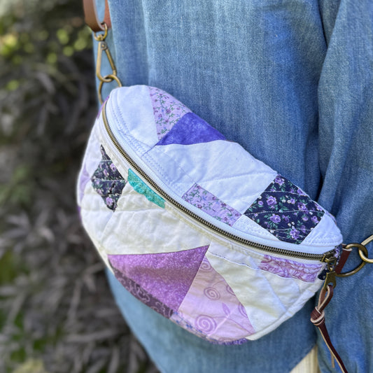 Upcycled Quilt Bag - Purple Passion