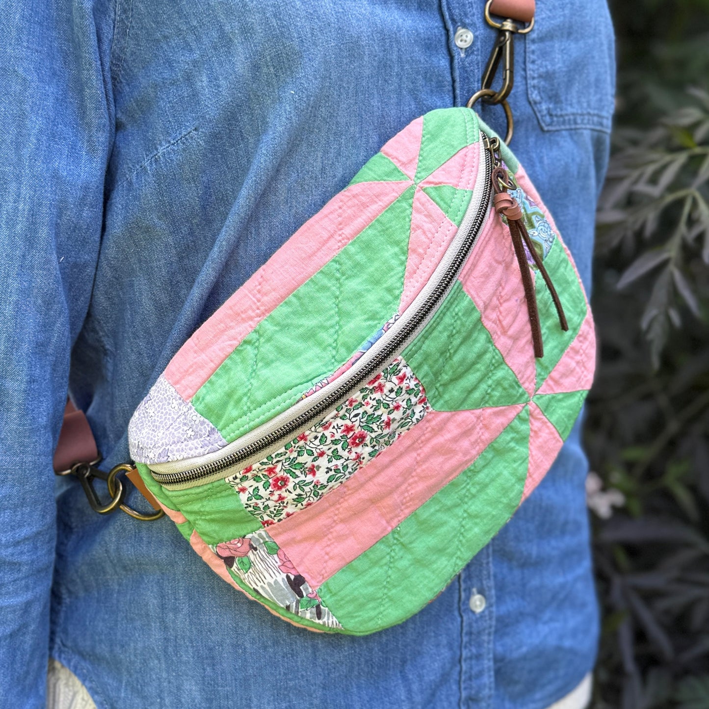 Upcycled Quilt Bag - Fun Times Pinwheel
