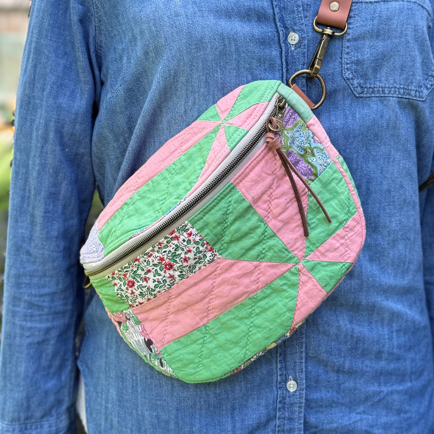 Upcycled Quilt Bag - Fun Times Pinwheel
