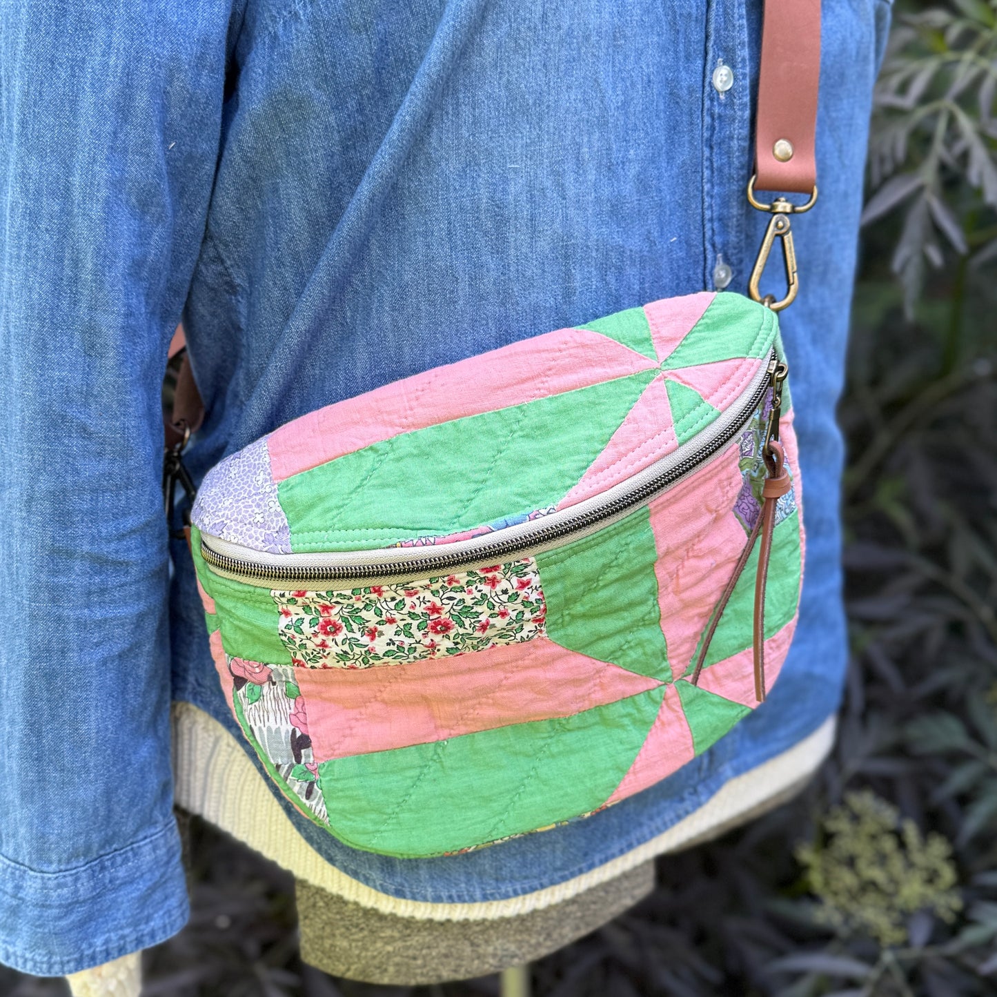 Upcycled Quilt Bag - Fun Times Pinwheel