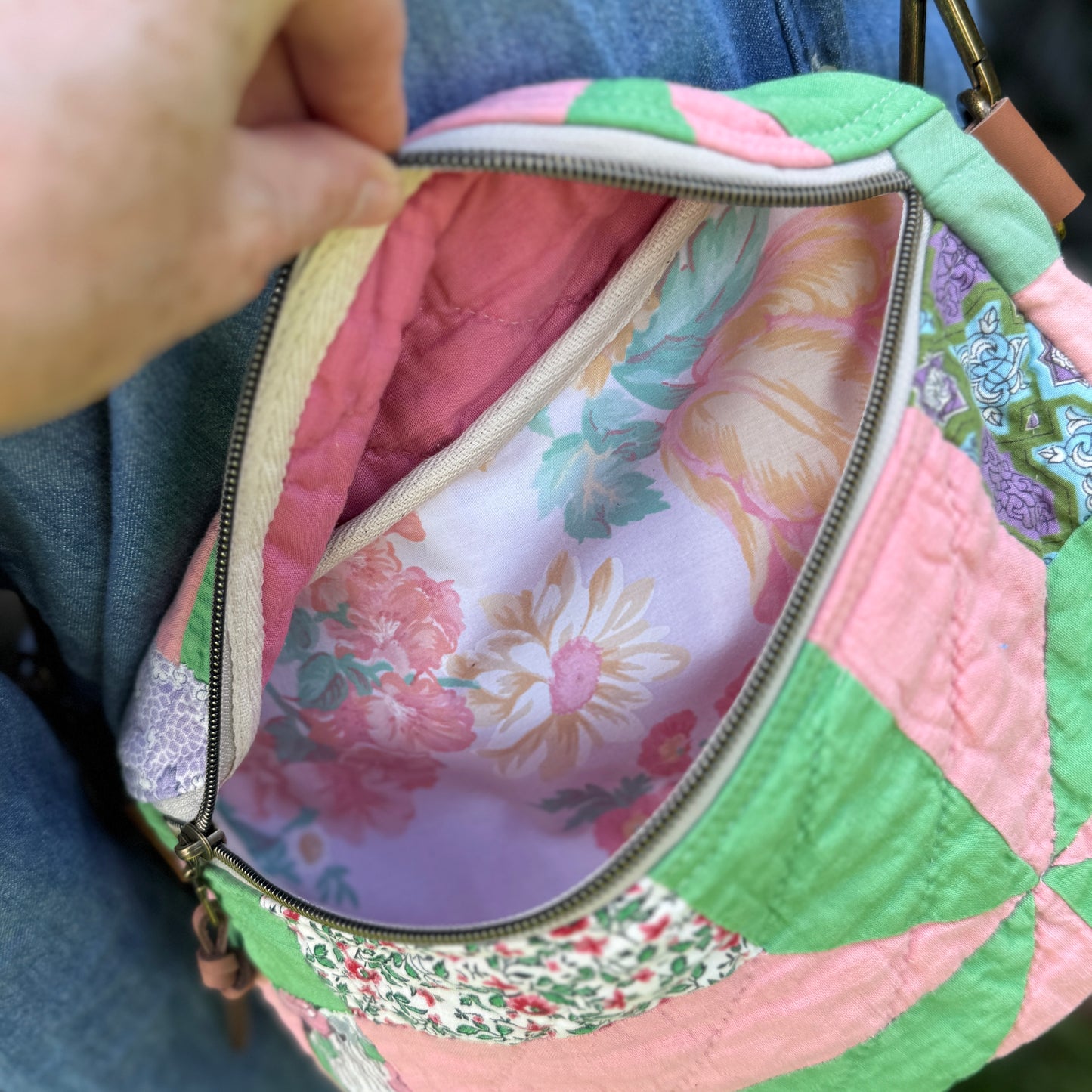 Upcycled Quilt Bag - Fun Times Pinwheel