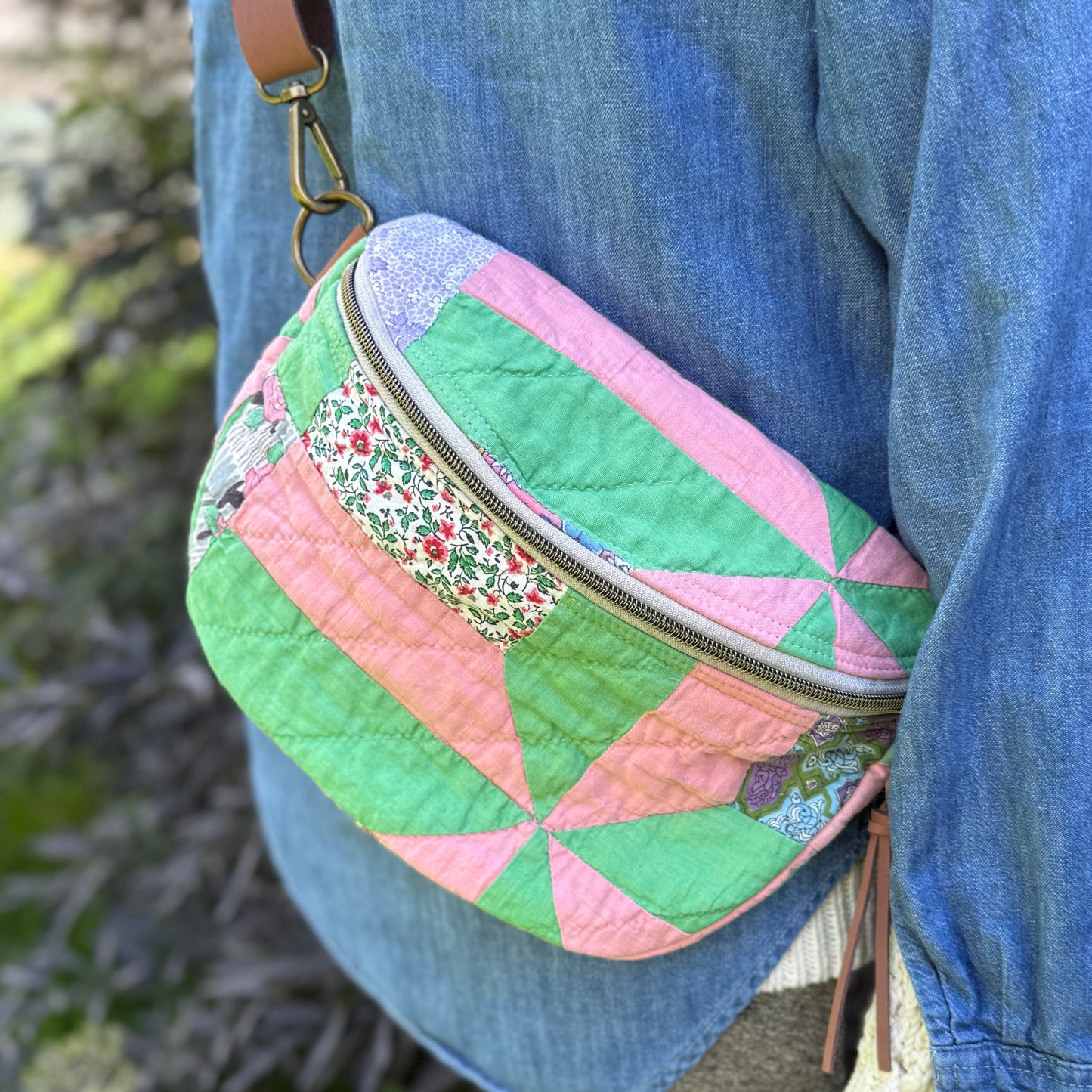 Upcycled Quilt Bag - Fun Times Pinwheel