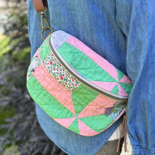 Upcycled Quilt Bag - Fun Times Pinwheel