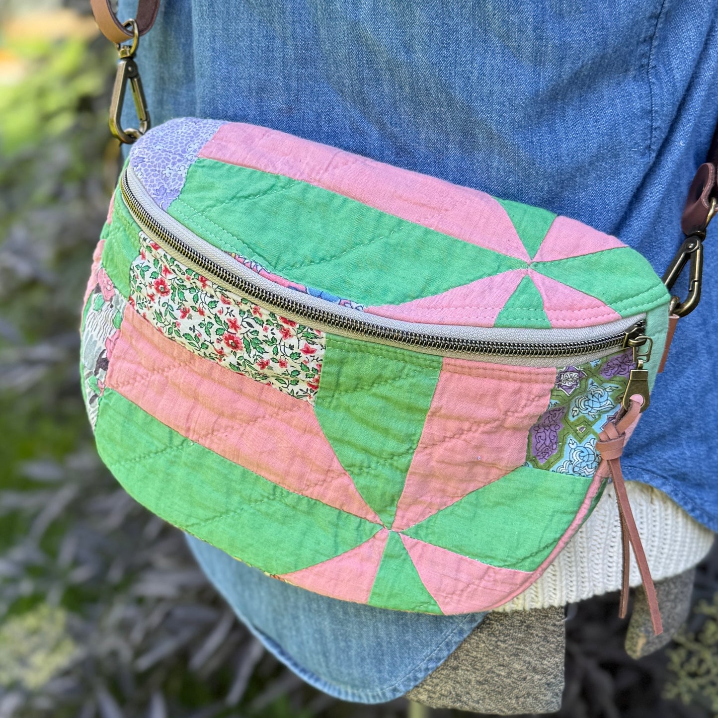 Upcycled Quilt Bag - Fun Times Pinwheel