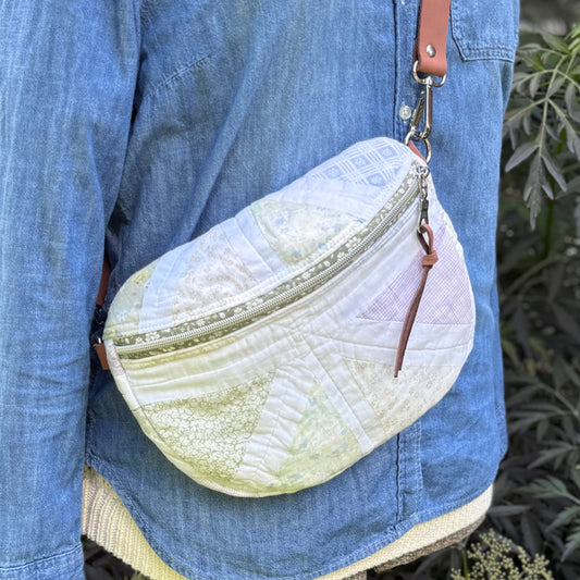 Upcycled Quilt Bag - Pastel Triangles 2