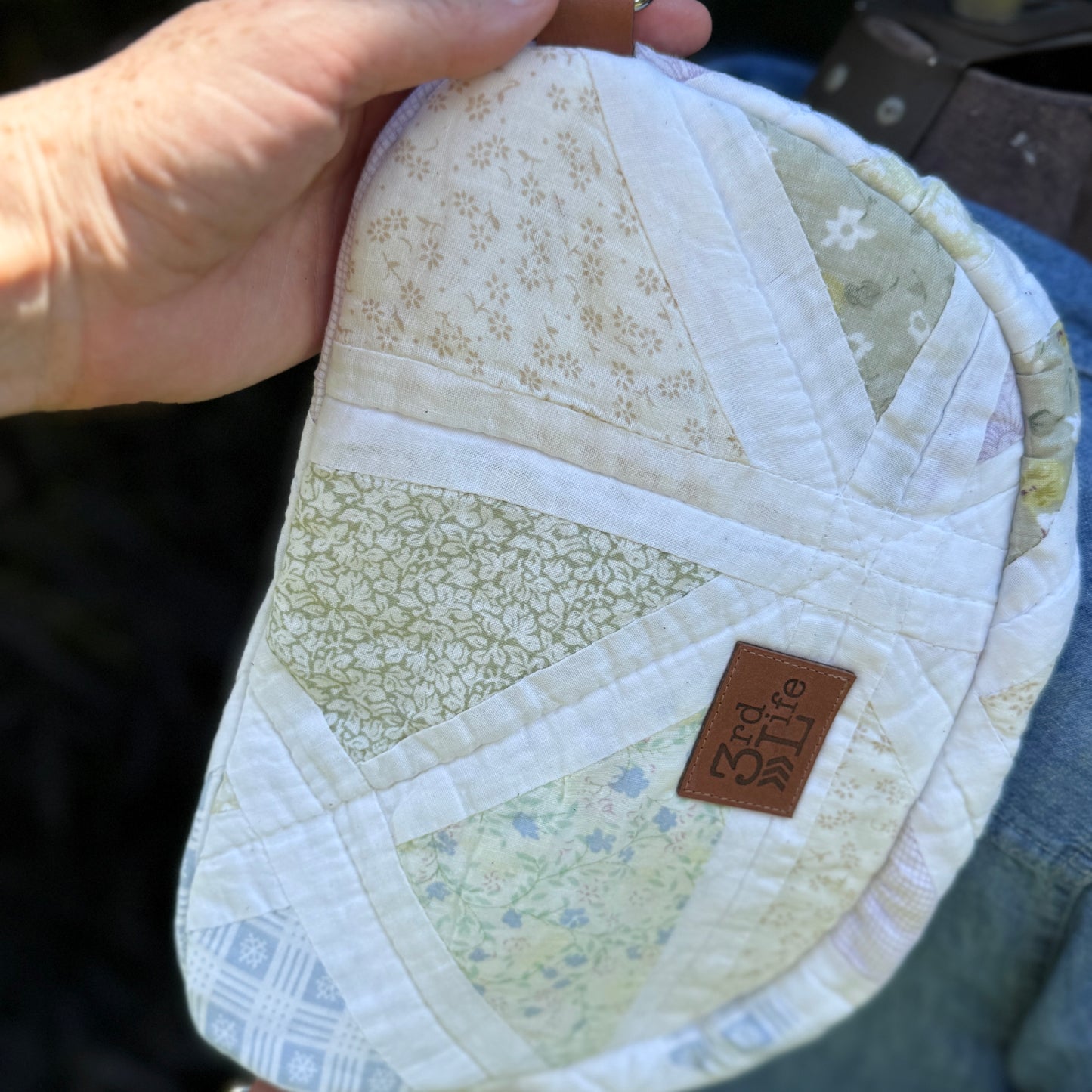 Upcycled Quilt Bag - Pastel Triangles 2