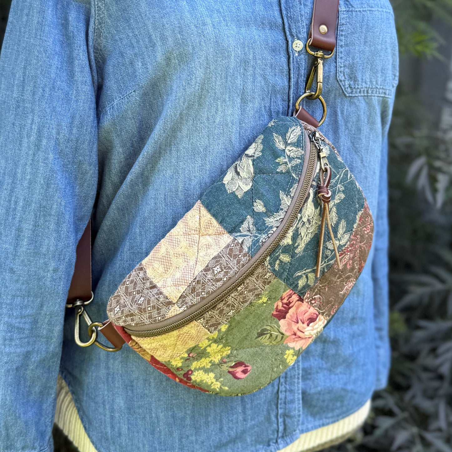 Upcycled Quilt Bag - Earthy Jewel 2