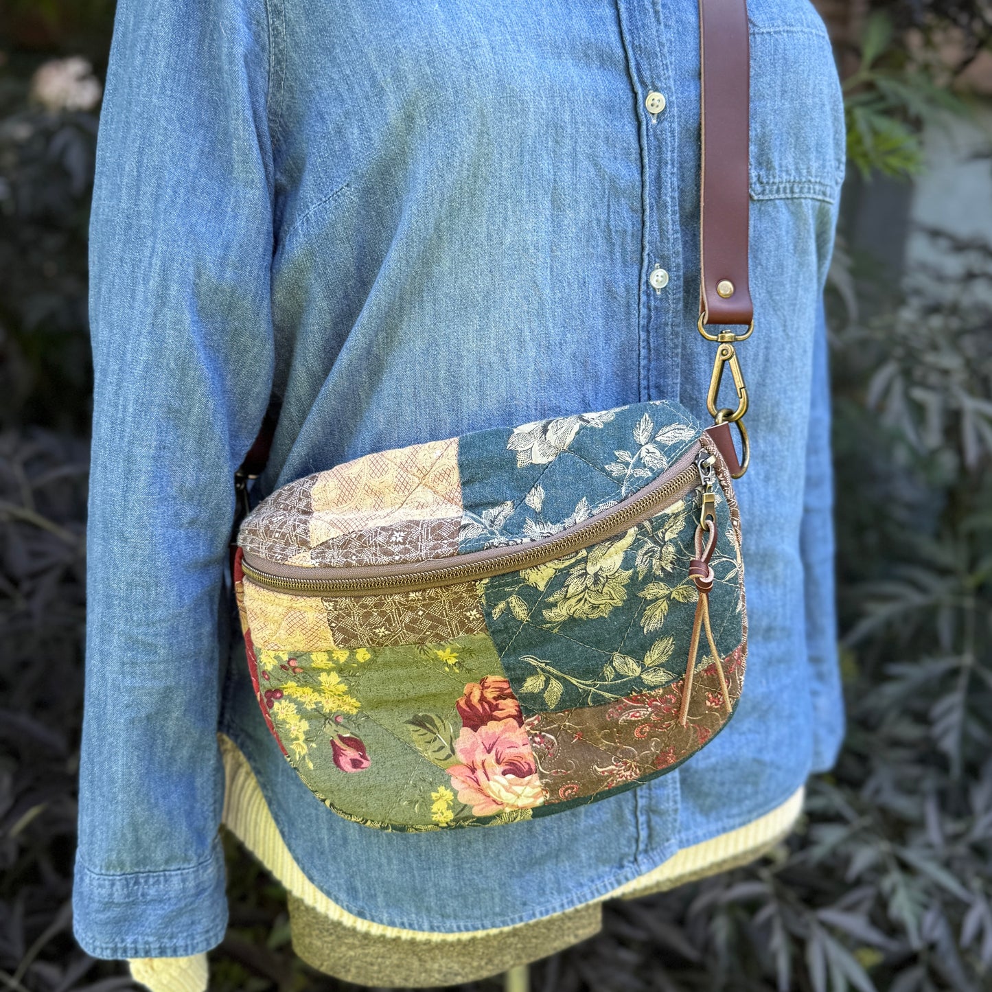 Upcycled Quilt Bag - Earthy Jewel 2