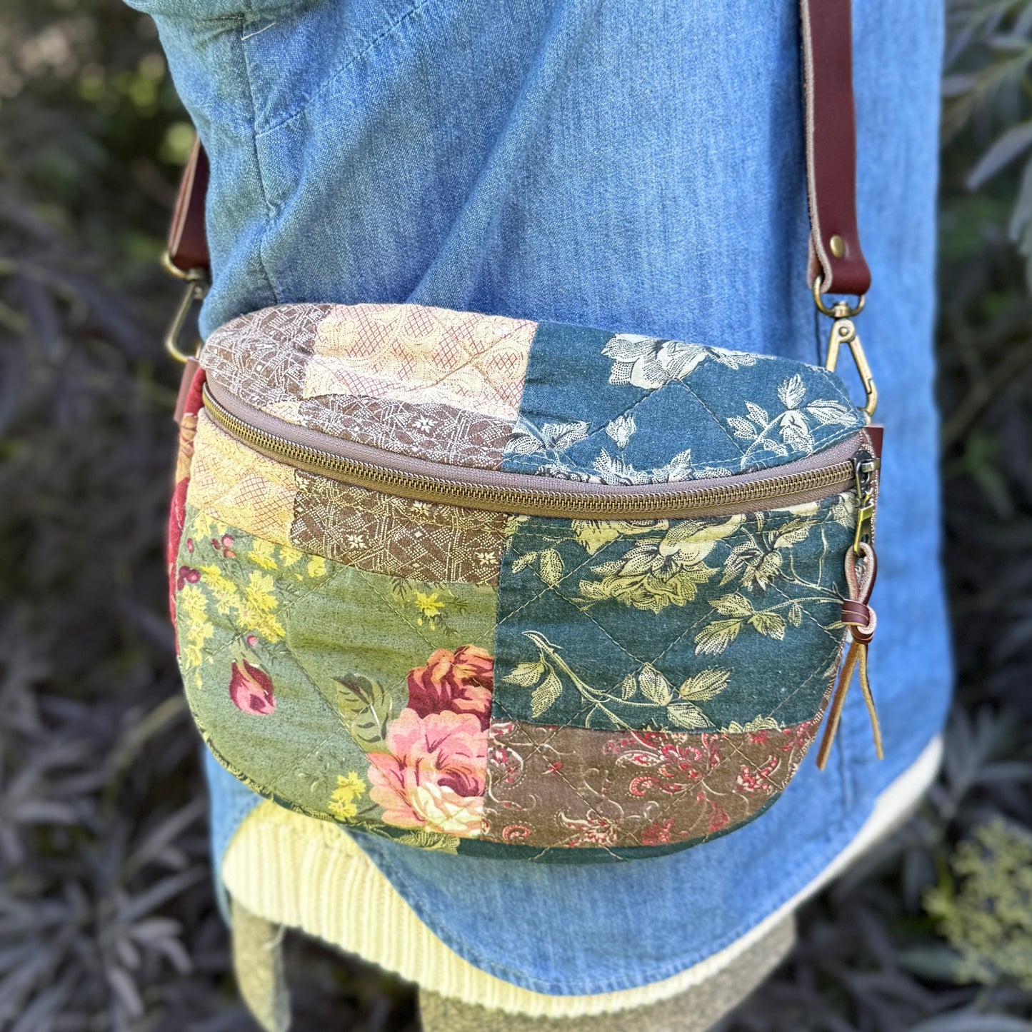 Upcycled Quilt Bag - Earthy Jewel 2
