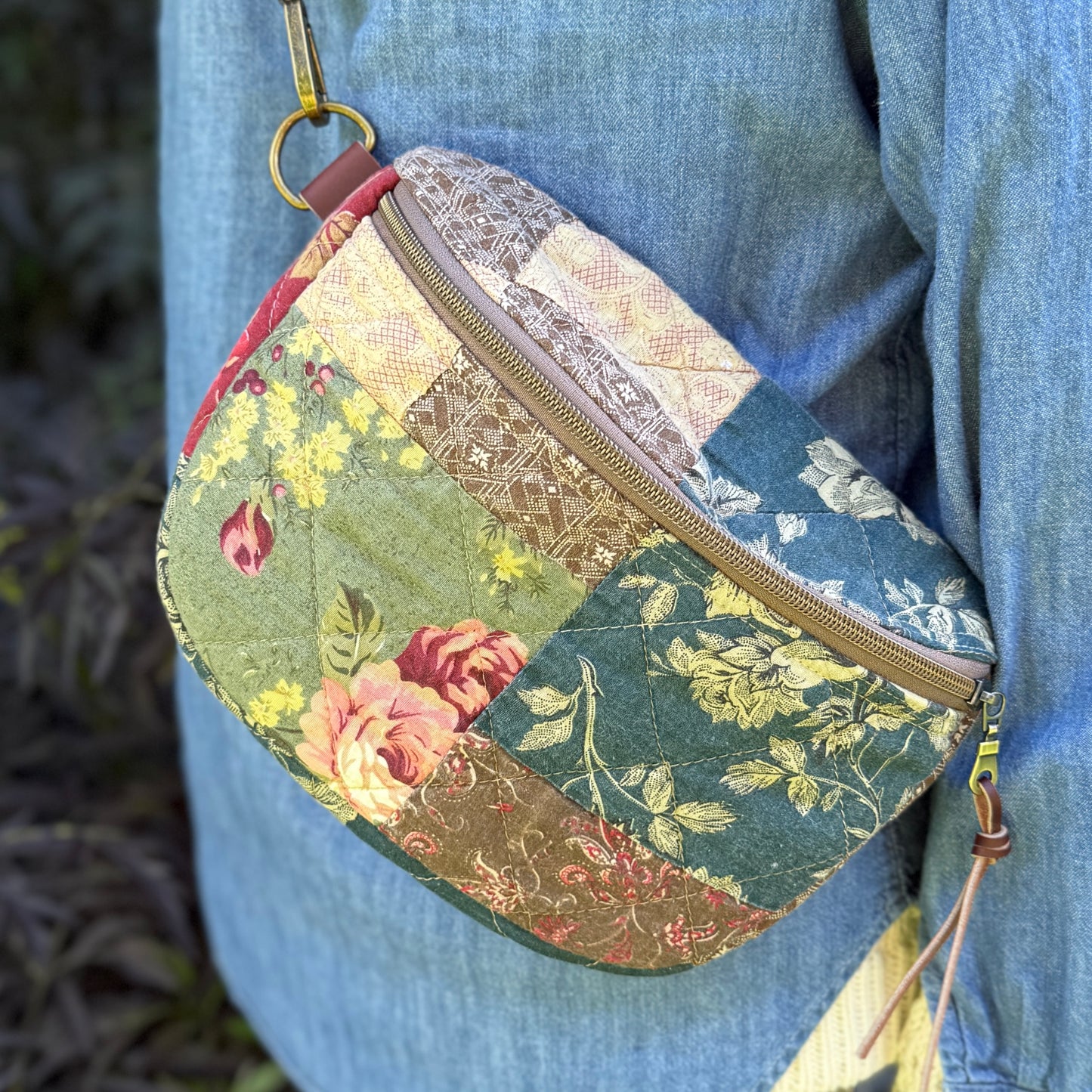 Upcycled Quilt Bag - Earthy Jewel 2